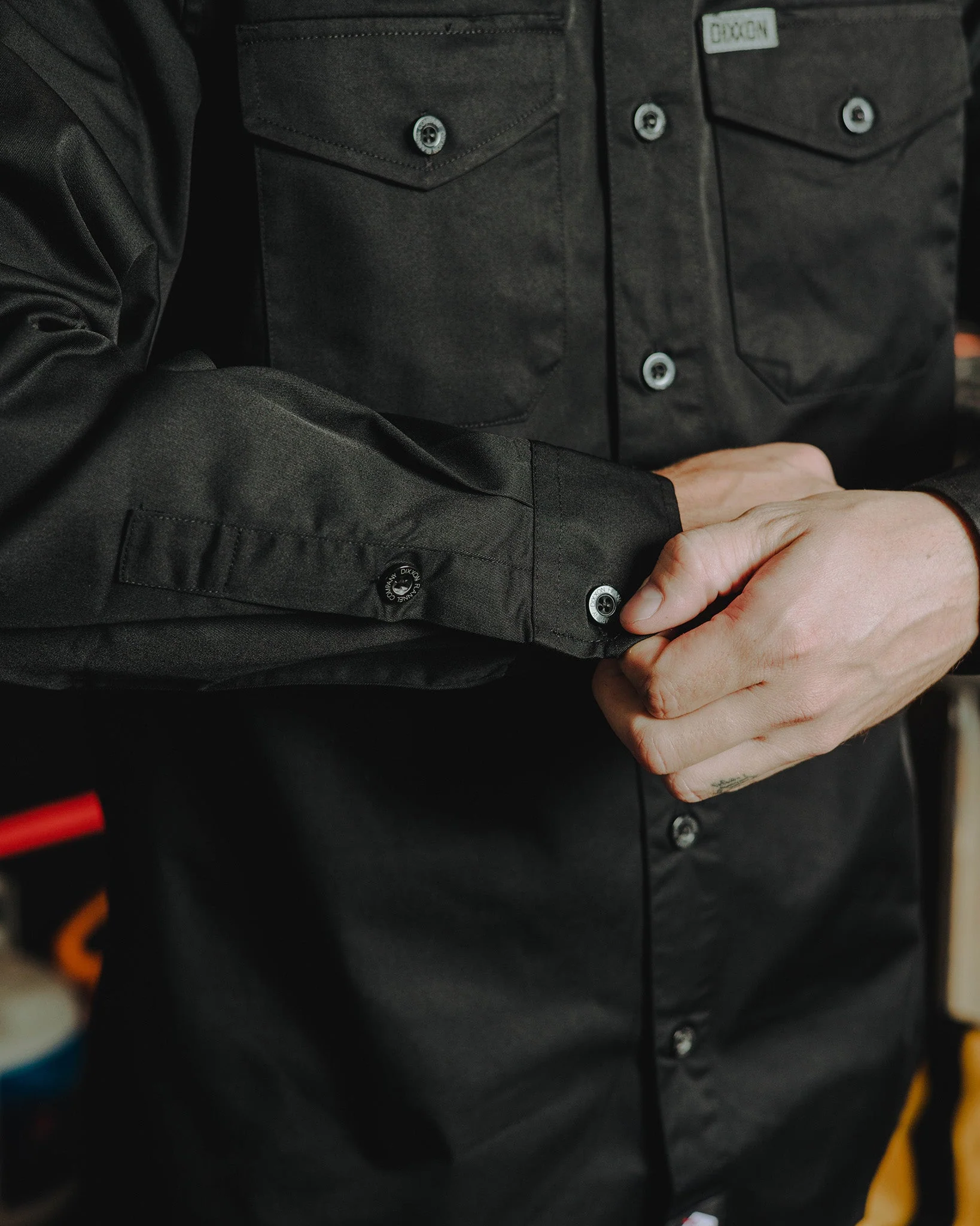 WorkForce Long Sleeve Work Shirt - Black - Image 3