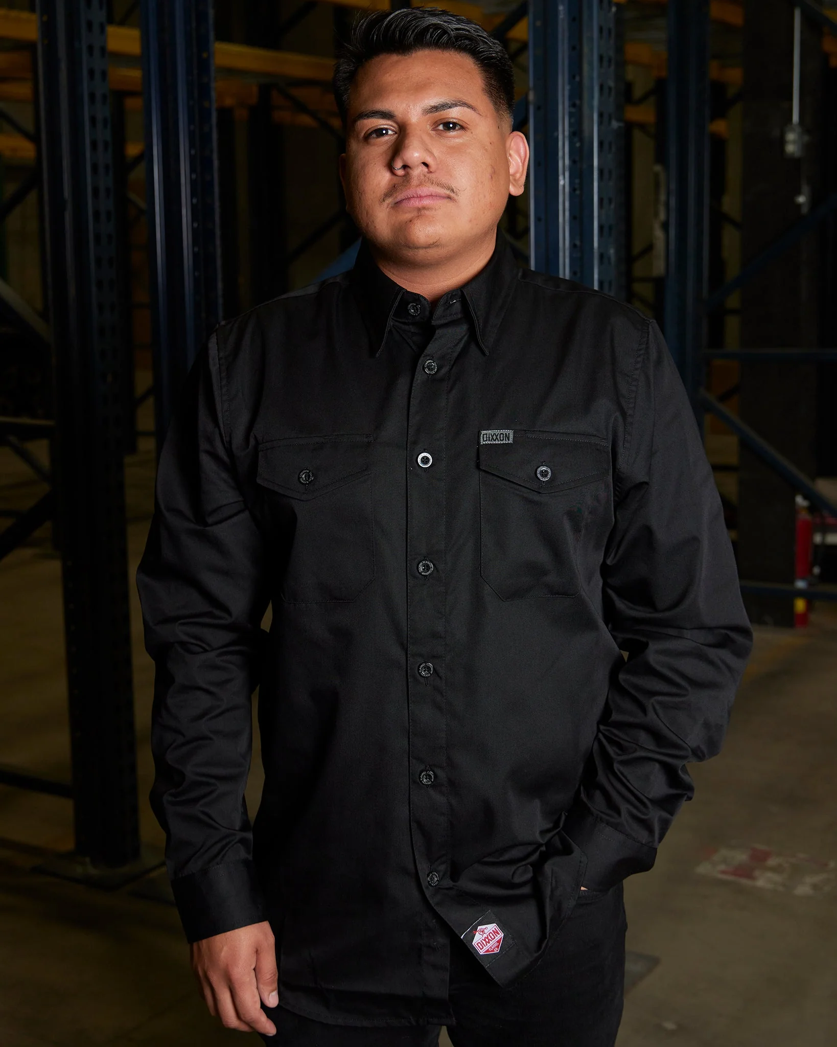 WorkForce Long Sleeve Work Shirt - Black - Image 5