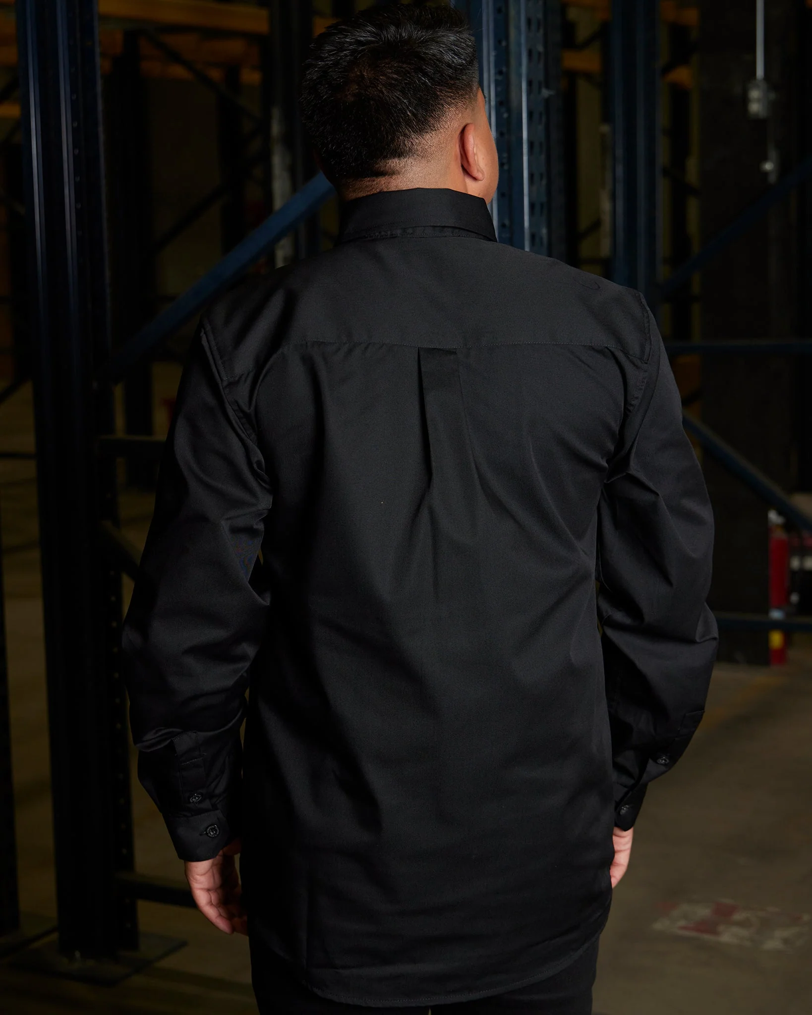 WorkForce Long Sleeve Work Shirt - Black - Image 6