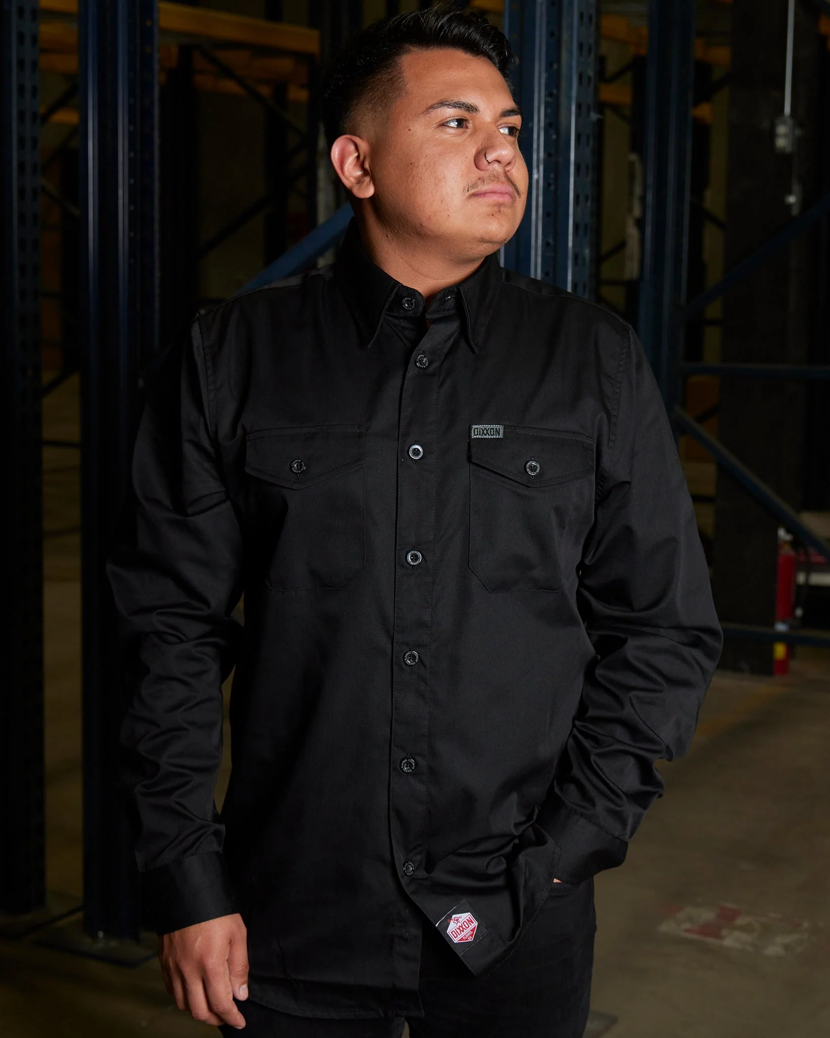 WorkForce Long Sleeve Work Shirt - Black - Image 8