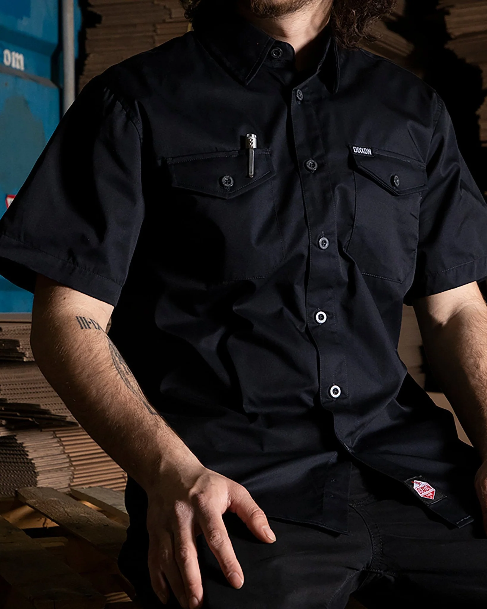 Wholesale PRE-BOOK: WorkForce Short Sleeve Work Shirt - Navy - Image 5