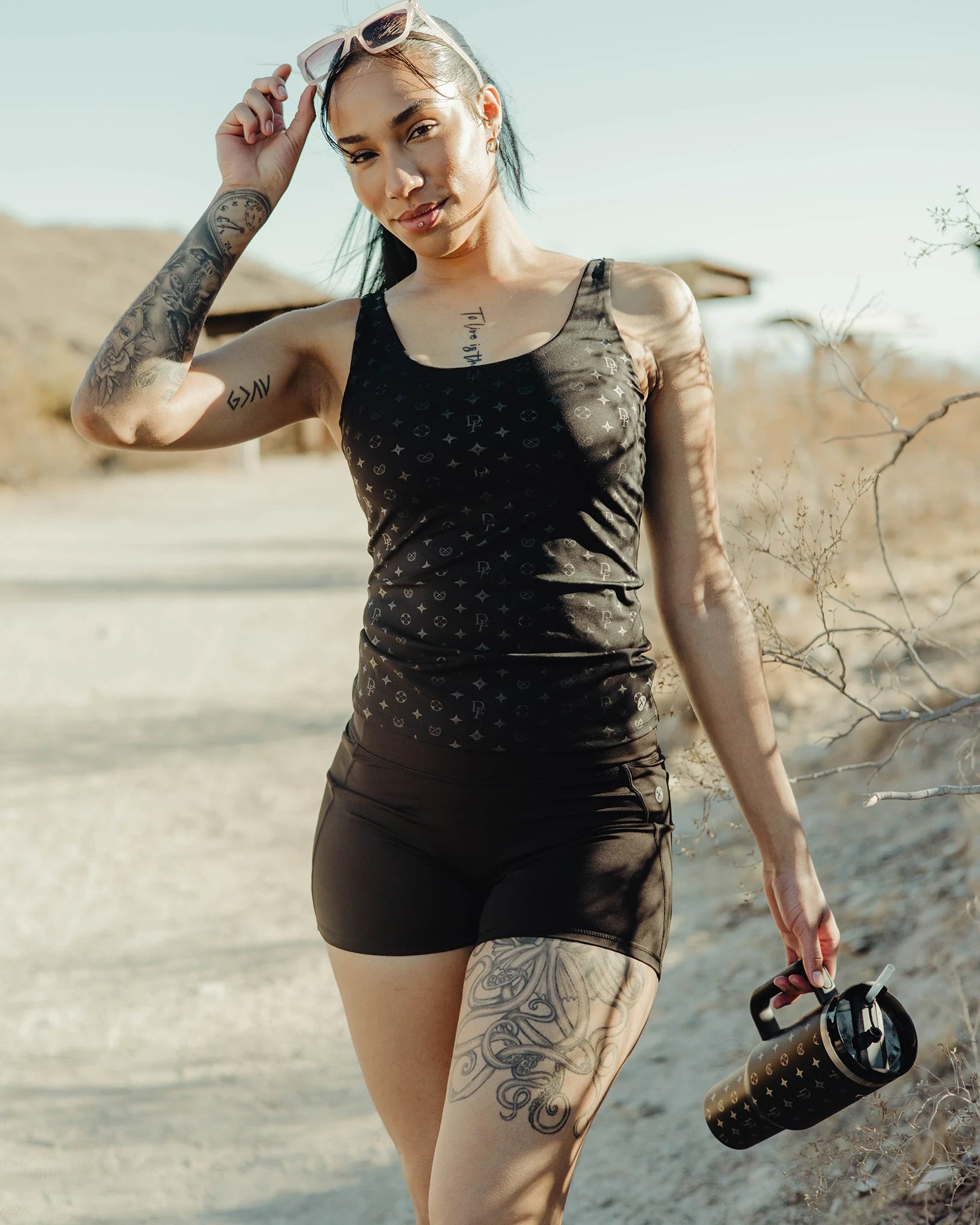 Women's 4" Biker Shorts - Black - Image 10