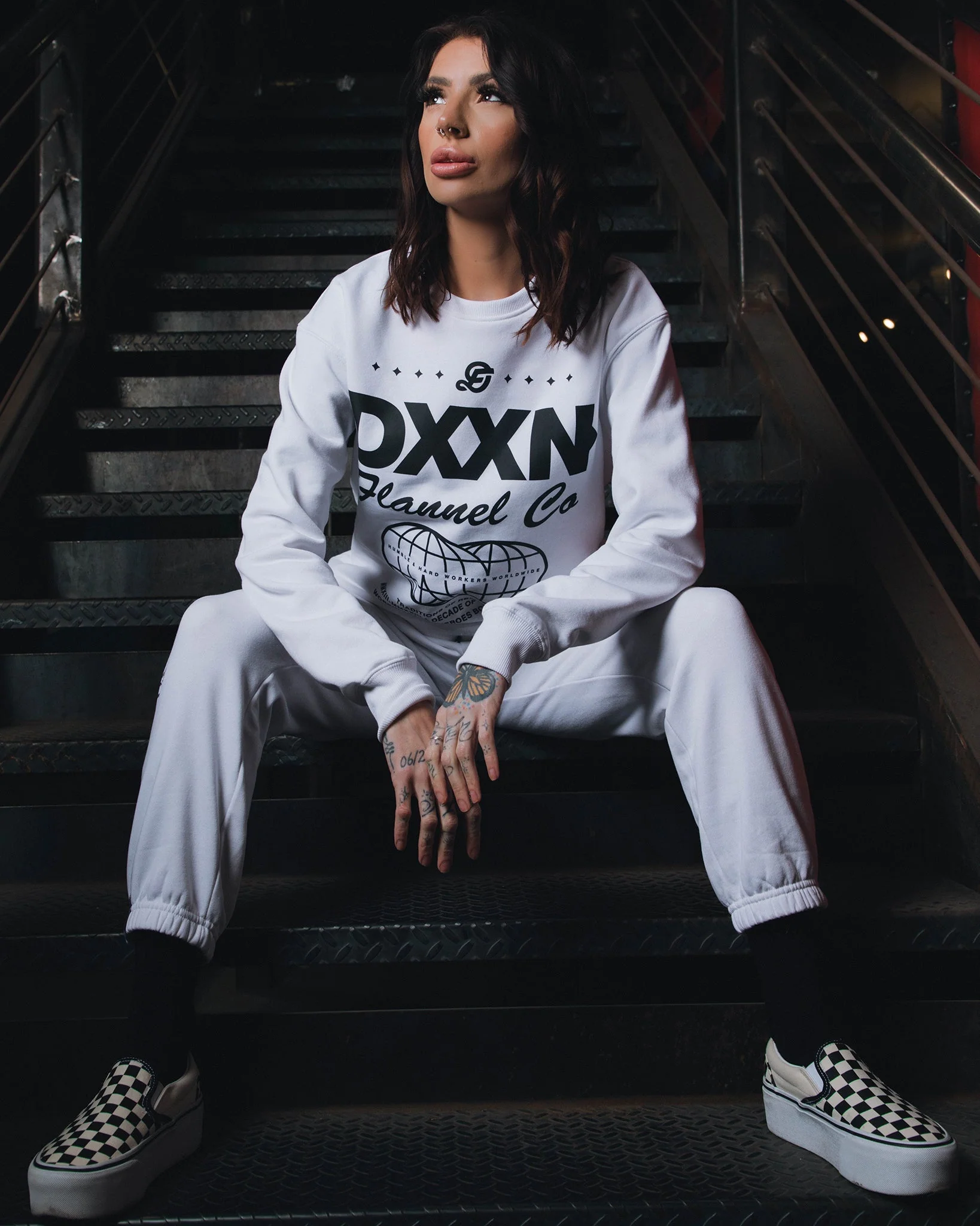 Women's Black Tech Sweatpants - White - Image 3