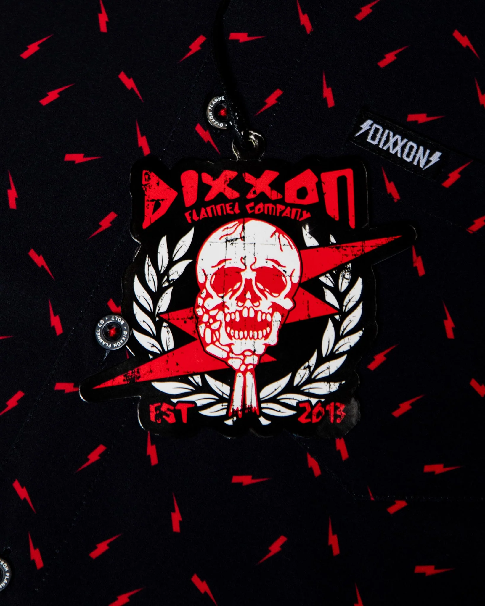 Women's Bolt Party Shirt - Black & Red - Image 7