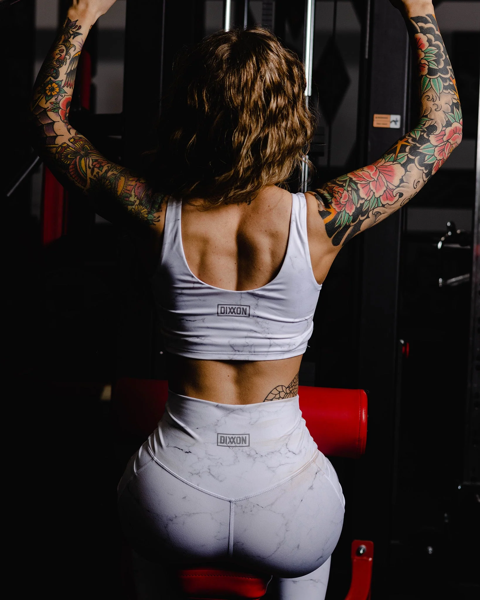Women's Classic Sports Bra - White Marble - Image 2