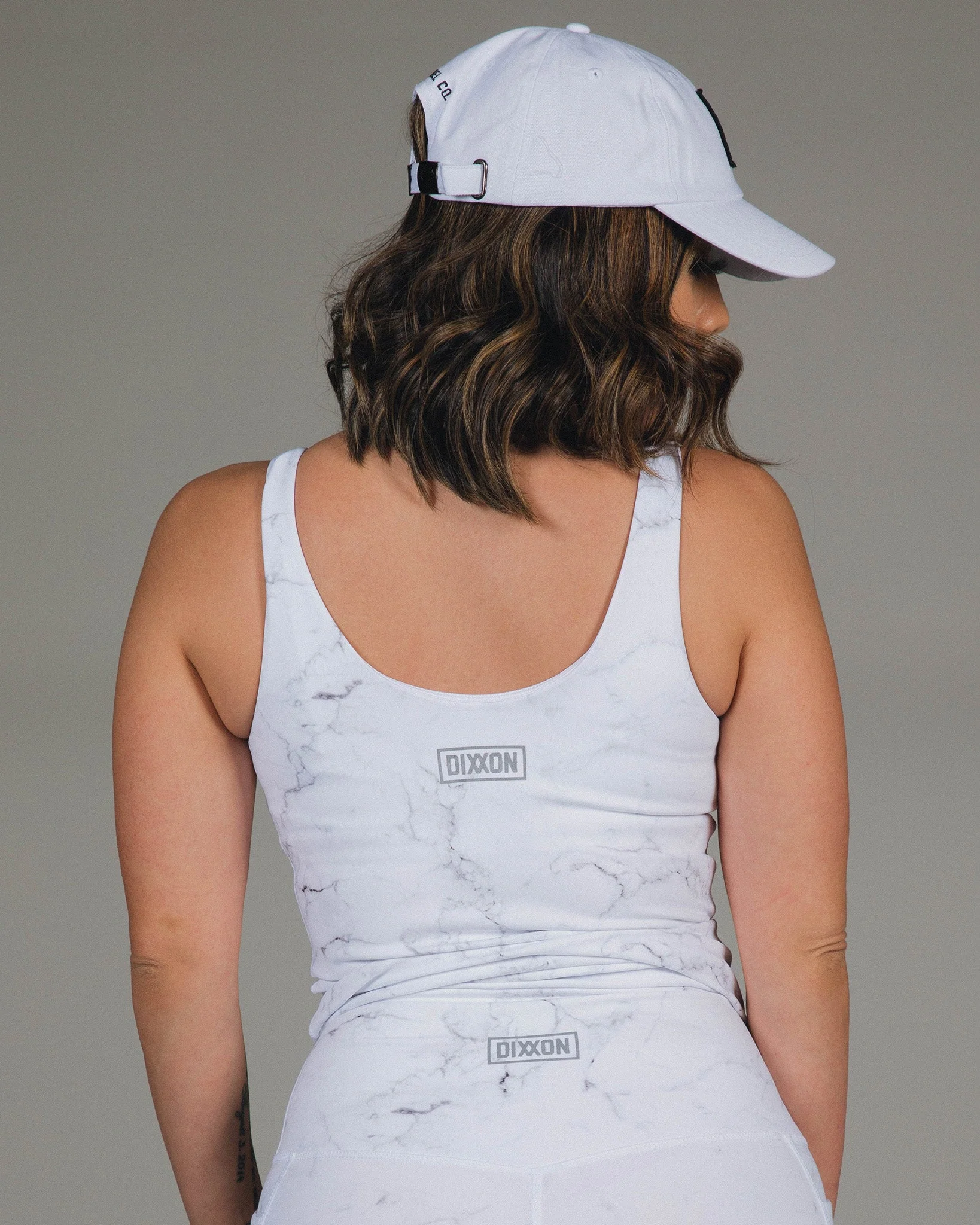 Women's Classic Tank - White Marble - Image 3