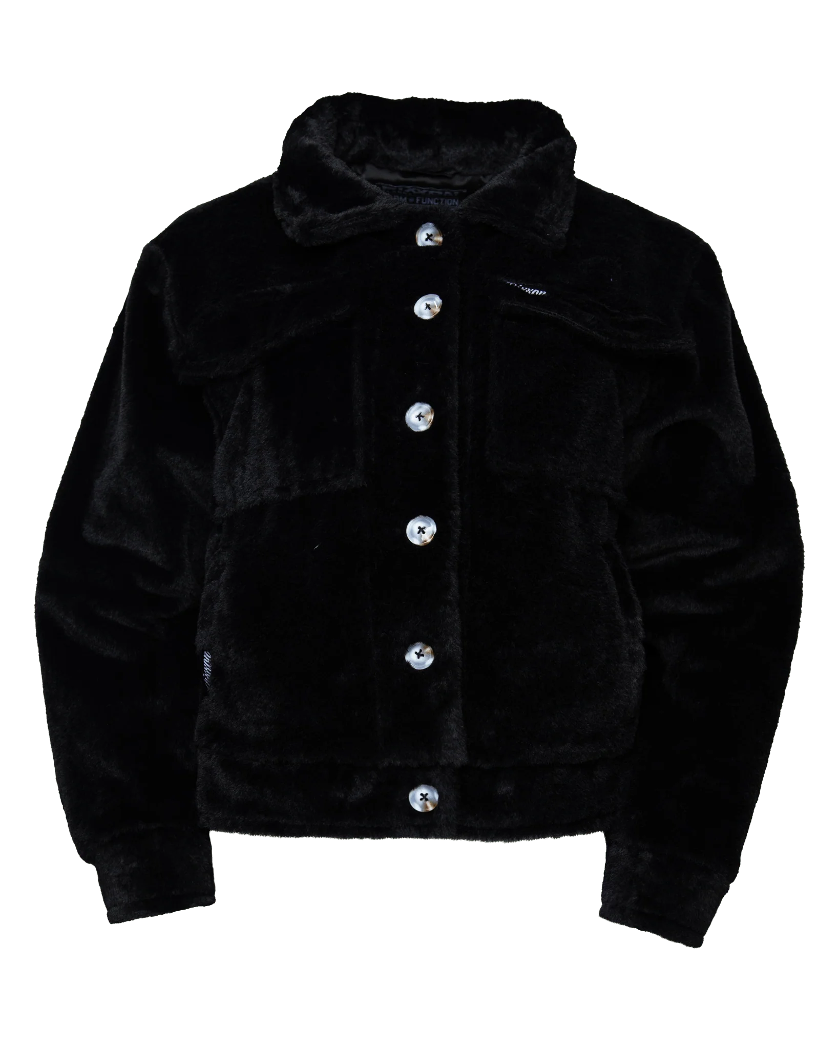 Women's Cropped Shacket - Black - Image 2