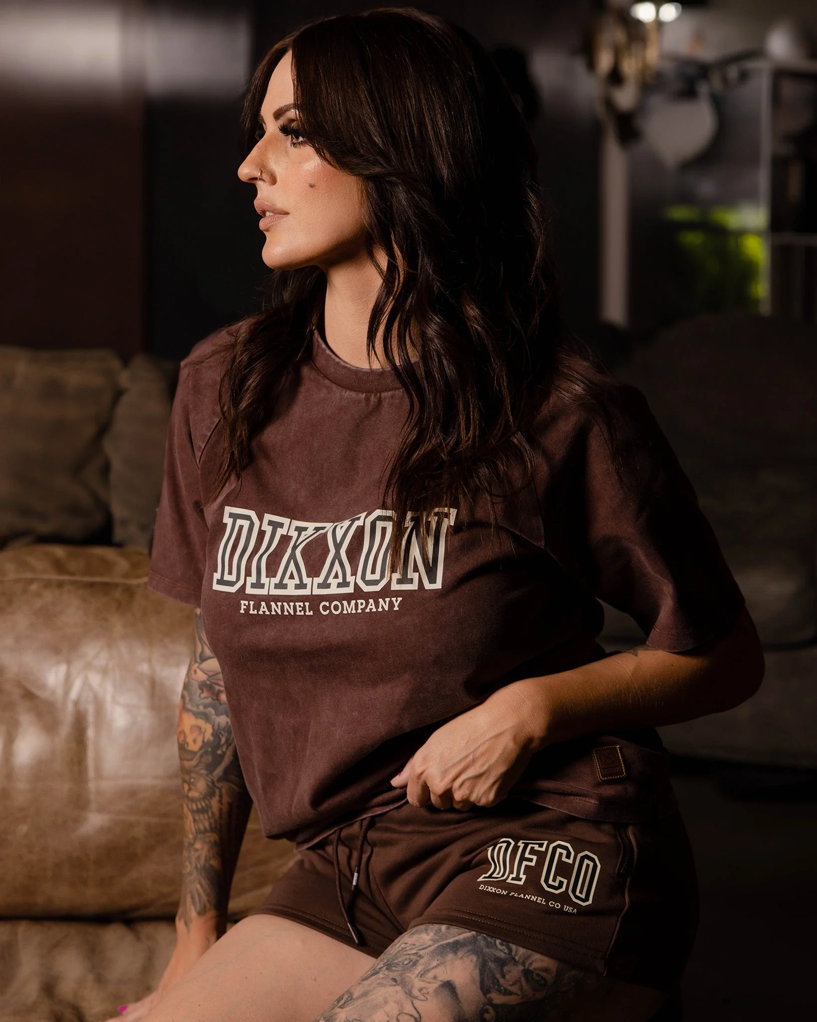 Women's DFCO Acid Wash T-Shirt - Brown - Image 2