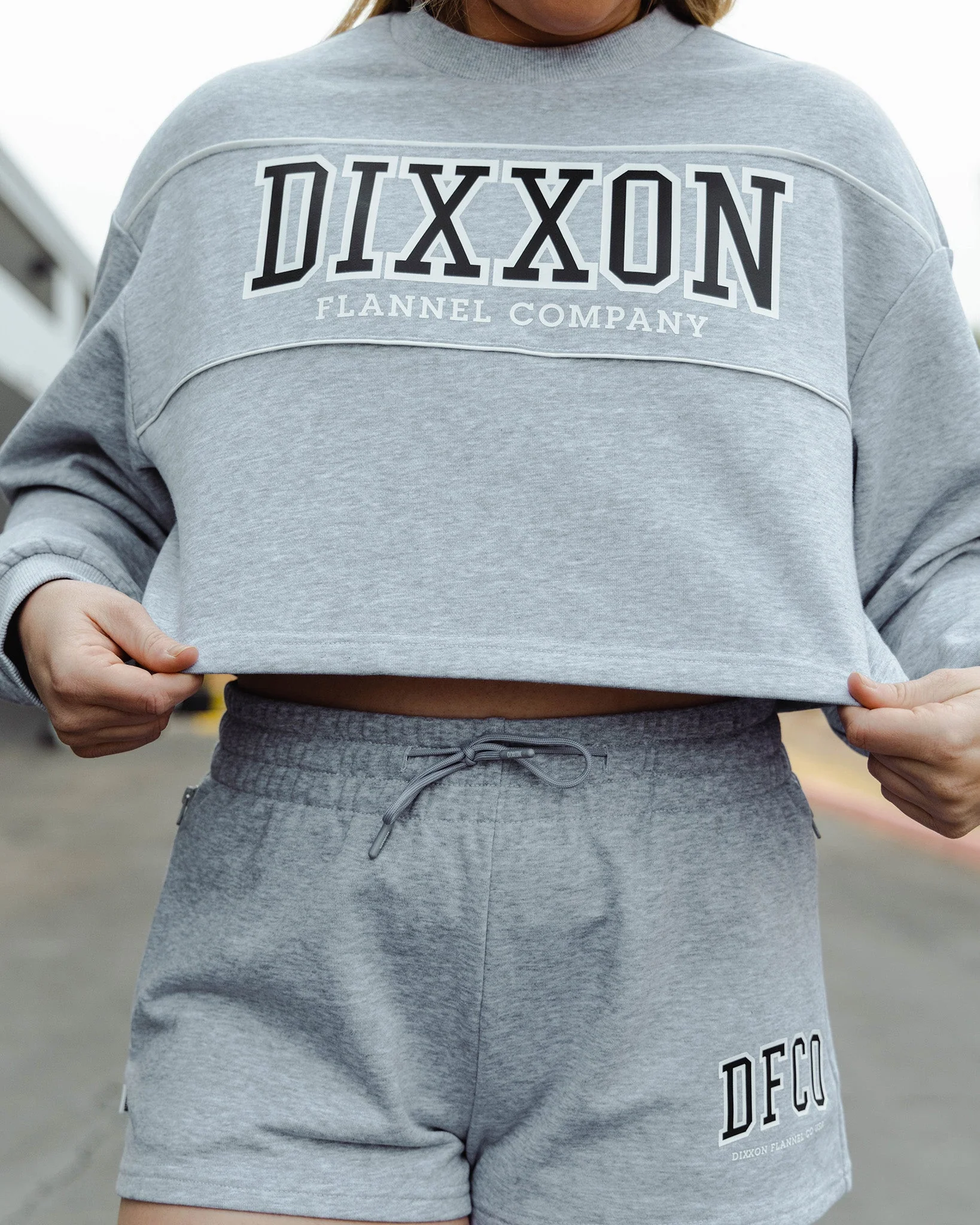 Women's DFCO Cropped Crewneck Sweatshirt - Heather Gray - Image 2