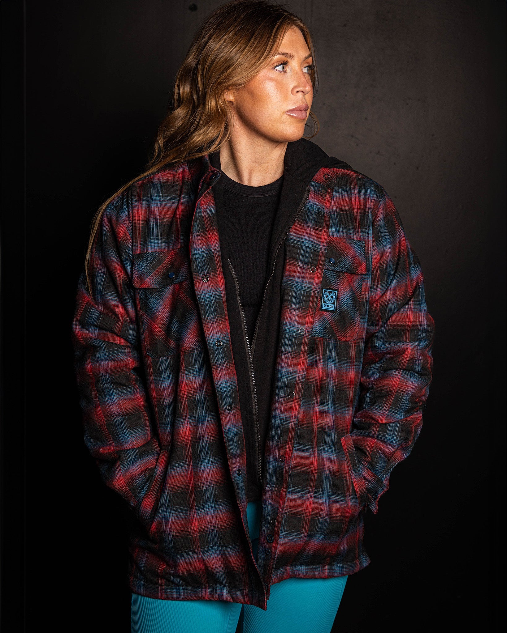 Women's Dimension Hooded Flannel Jacket - Image 3