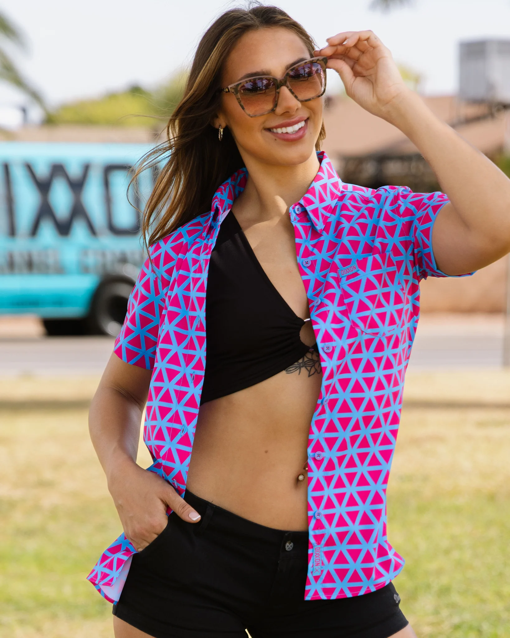Women's Enigma Party Shirt - Pink & Blue - Image 4
