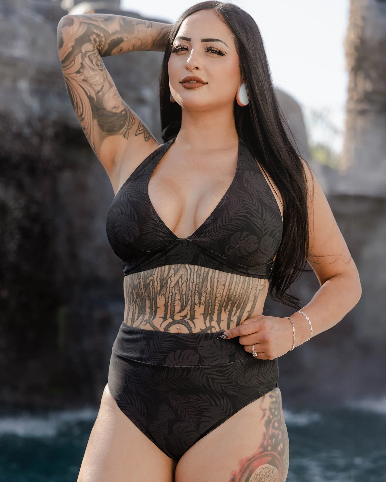 Women's Bombshell Bikini Top - Black Corcovado Camo - Image 3