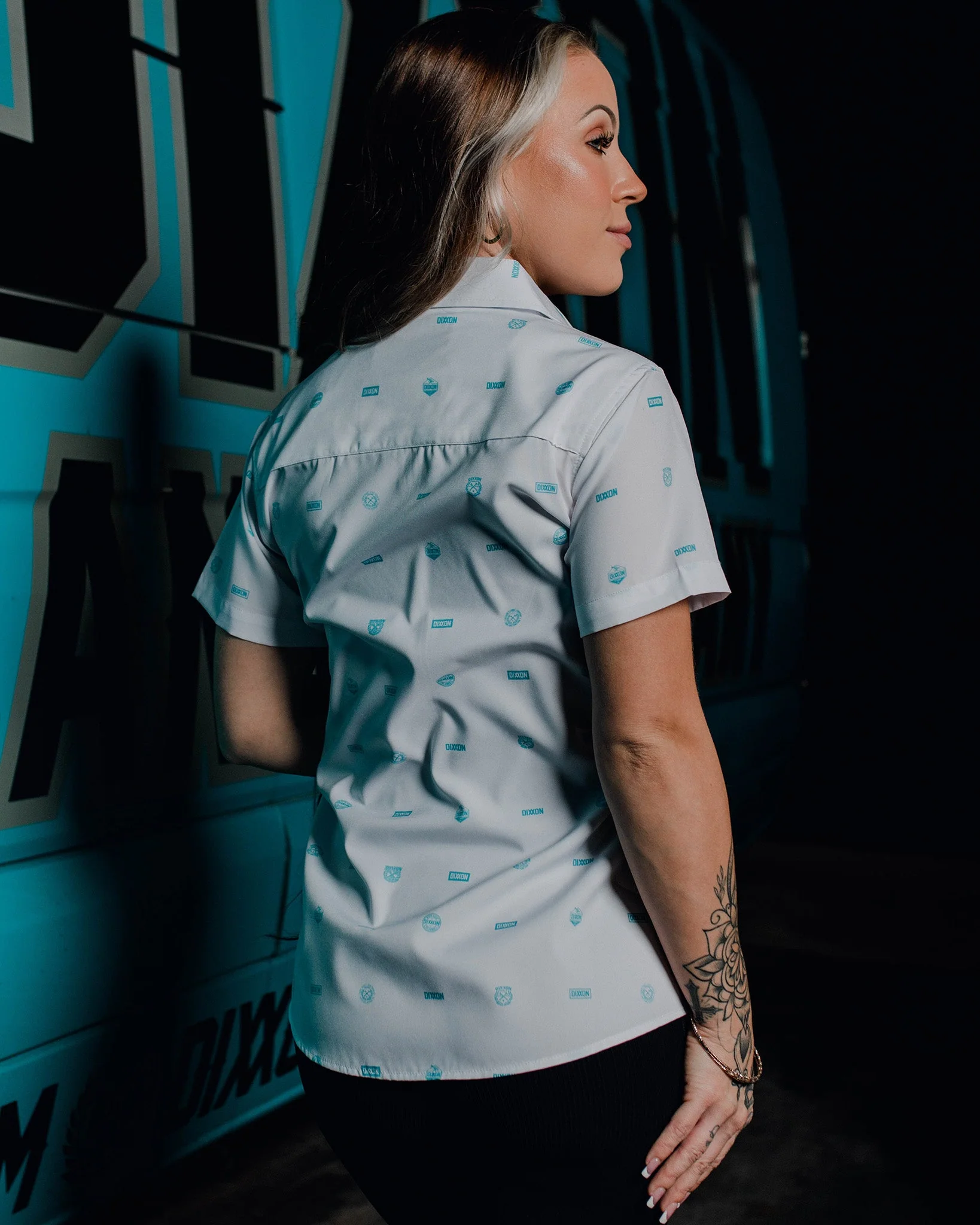 Women's Executive Party Shirt - White & Tiffany - Image 3