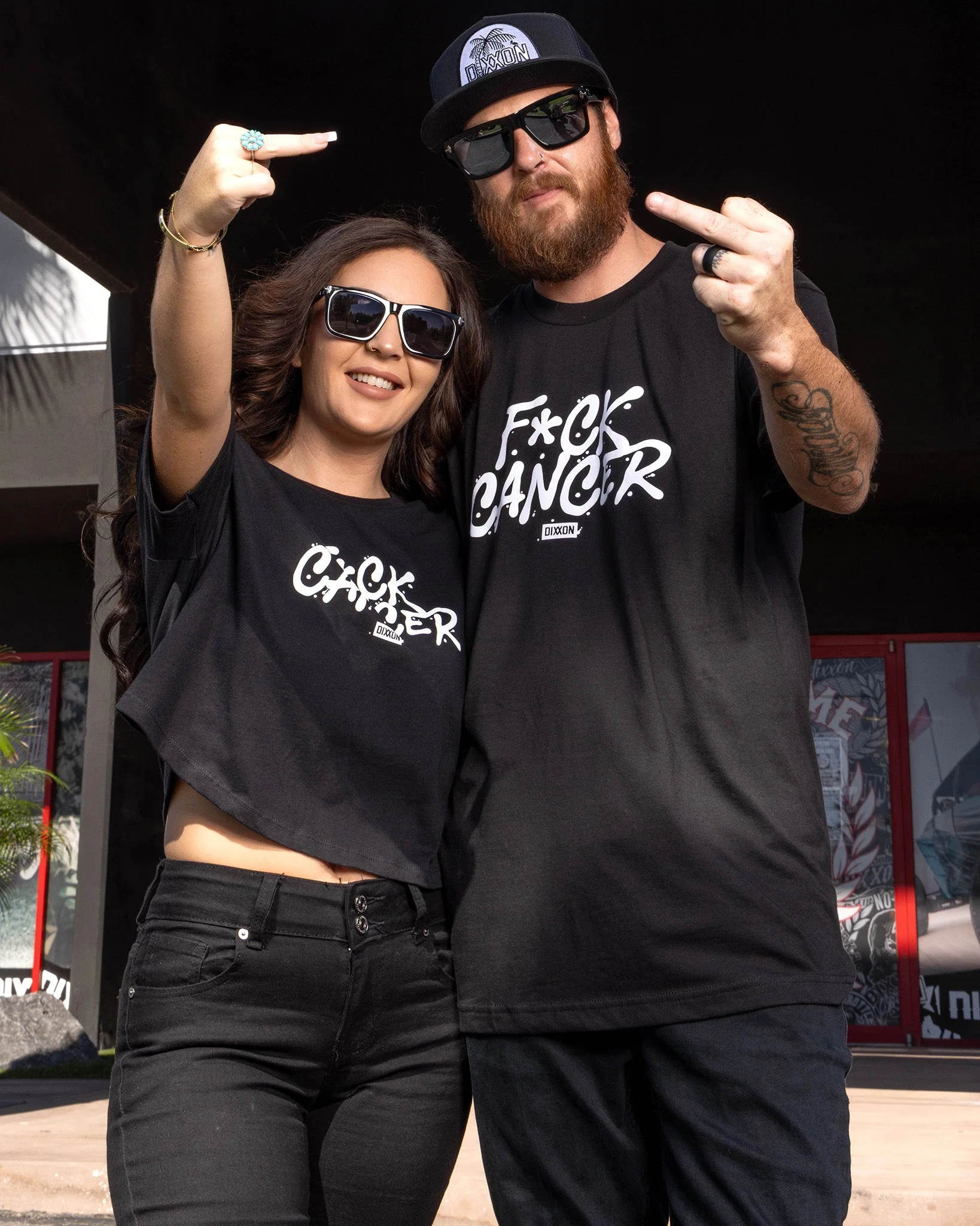 Women's F*ck Cancer Crop Top - Black - Image 3