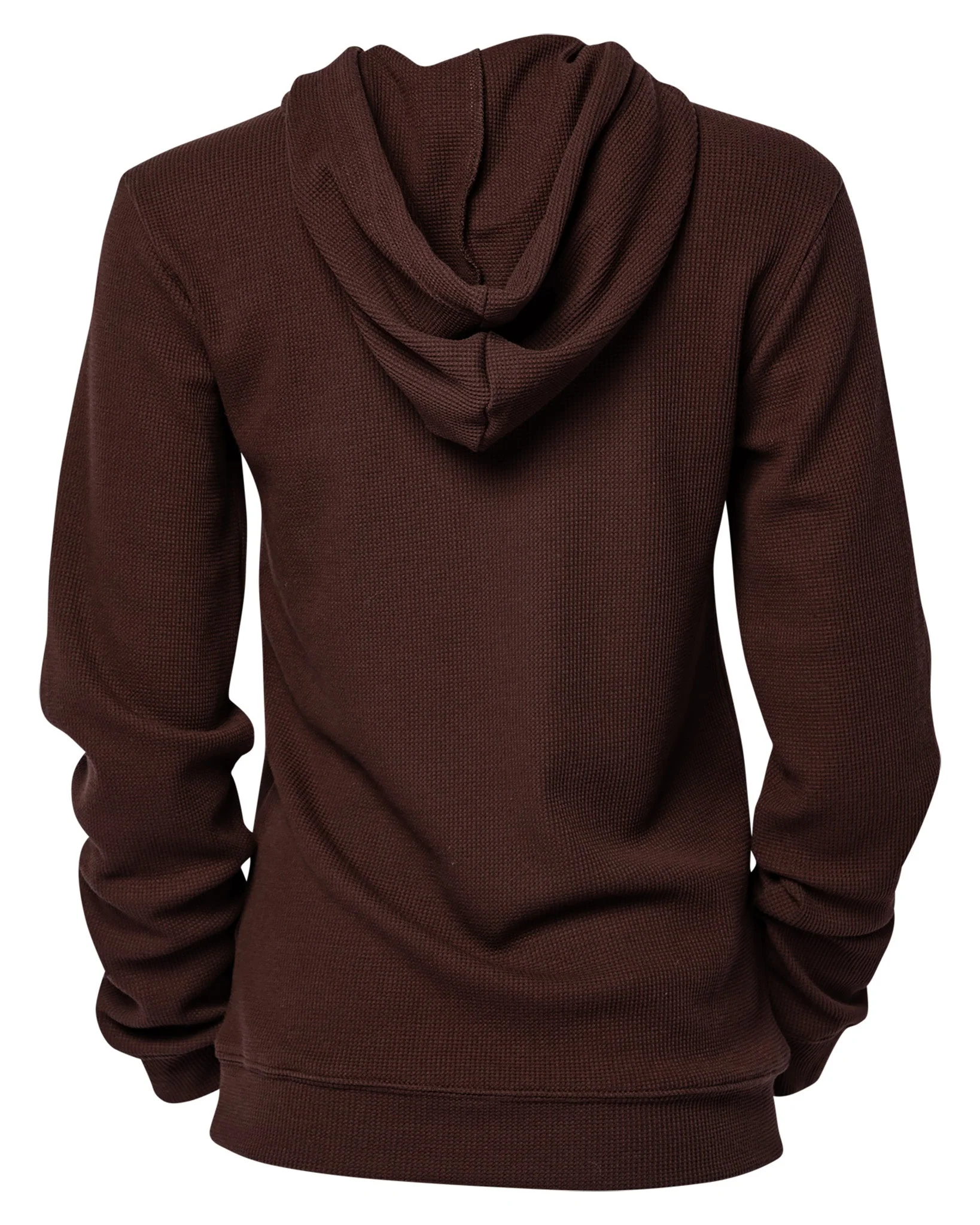 Women's Graphic Waffle Knit Pullover Hoodie - Brown - Image 3