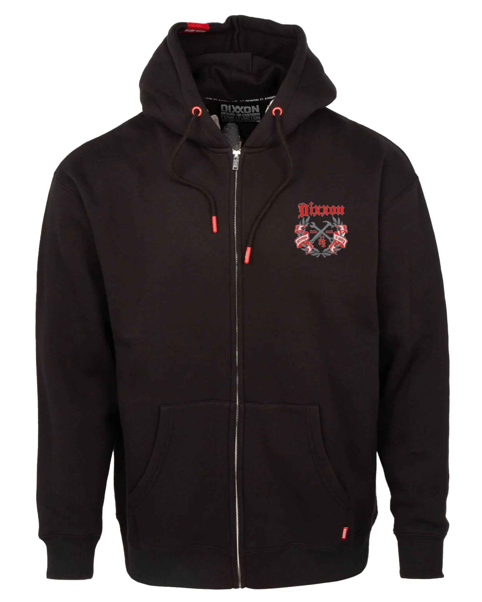 Women's Gray & Red Award Crest Zip Up Hoodie - Black - Image 2