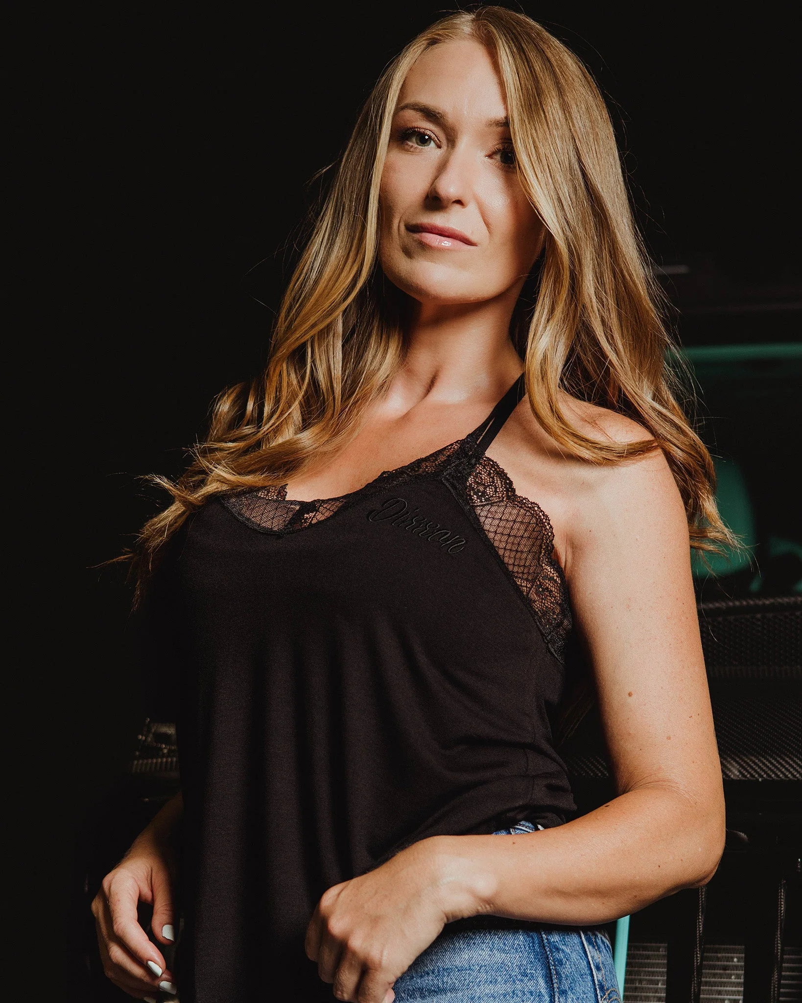 Women's Lace Cami Halter - Black - Image 3