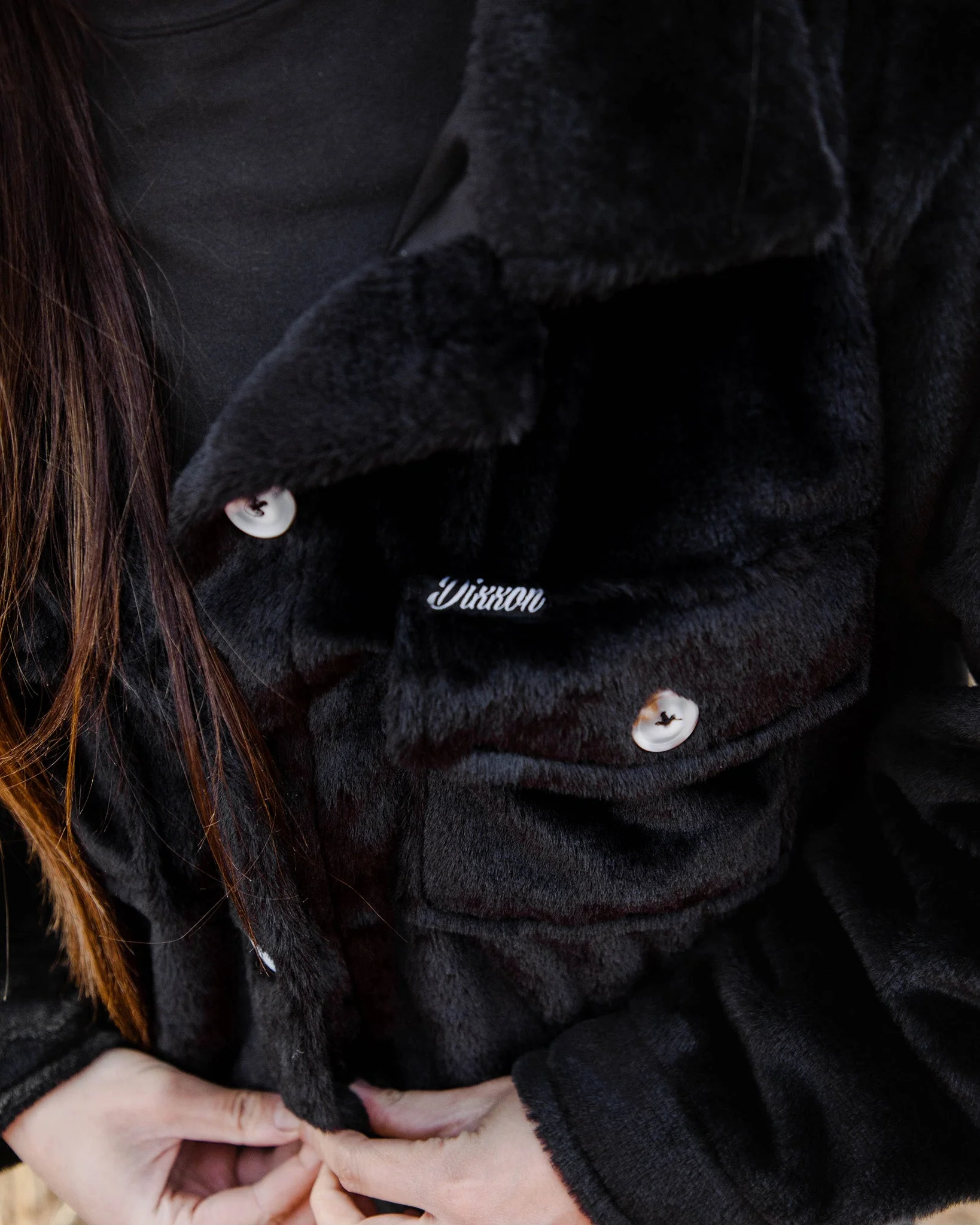 Women's Long Shacket - Black - Image 3