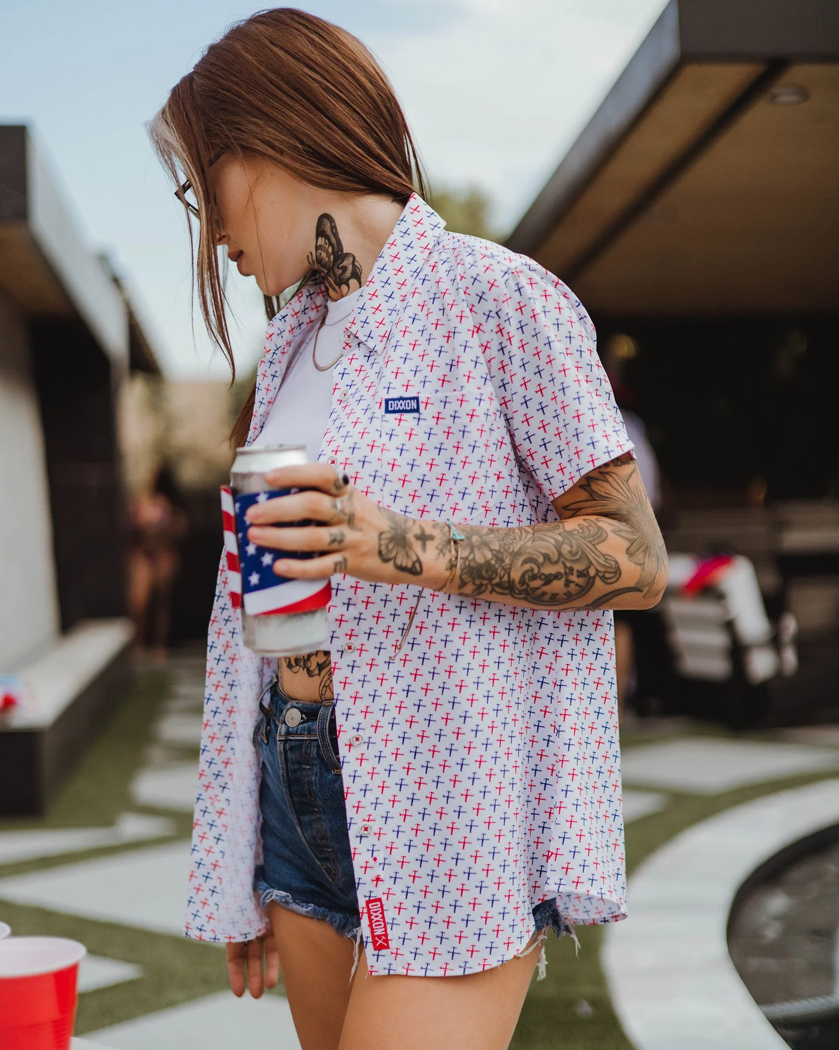 Women's Party Hammers Party Shirt - Red, White, & Blue - Image 6