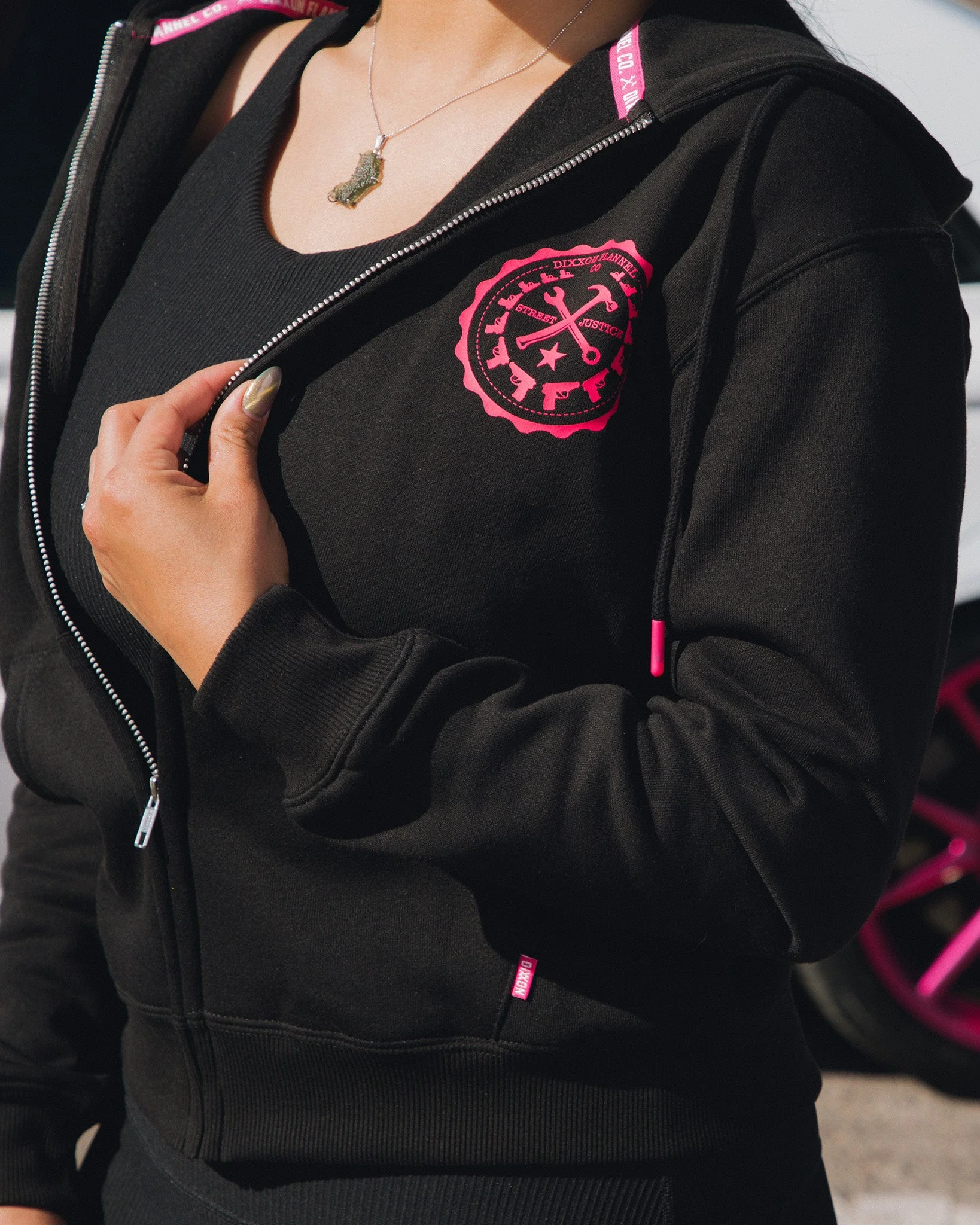 Women's Pink Bandit Zip Up Hoodie - Black - Image 3