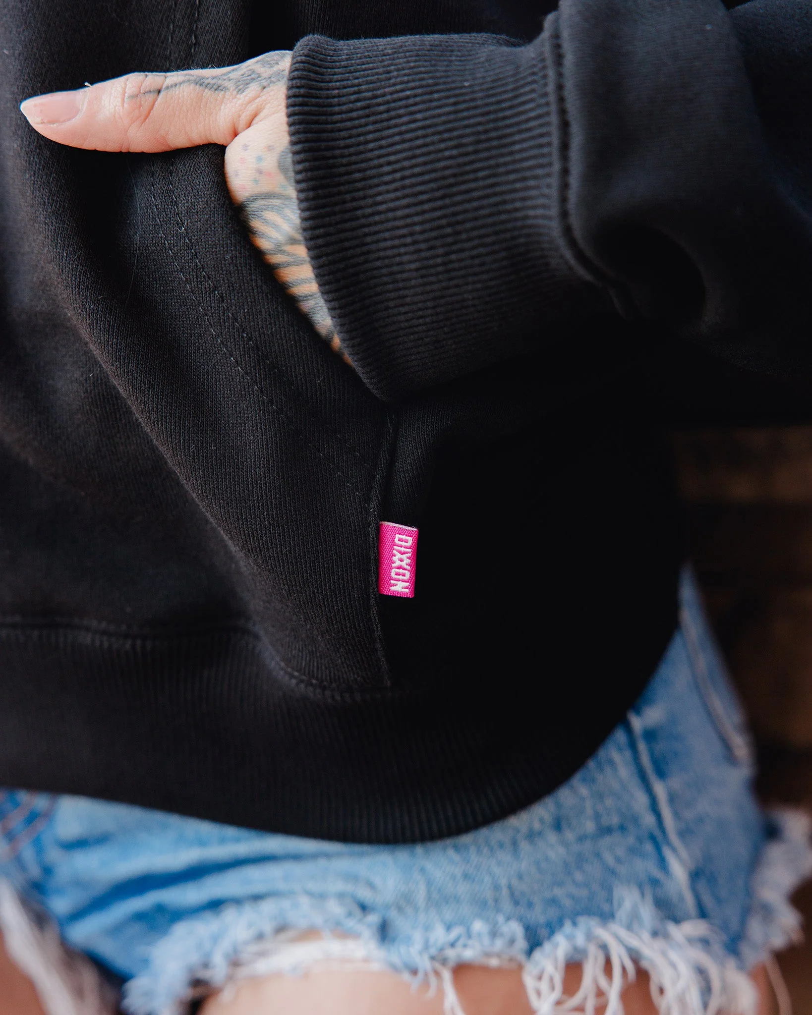 Women's Pink Ground Up Customs Hoodie Pullover - Black - Image 2