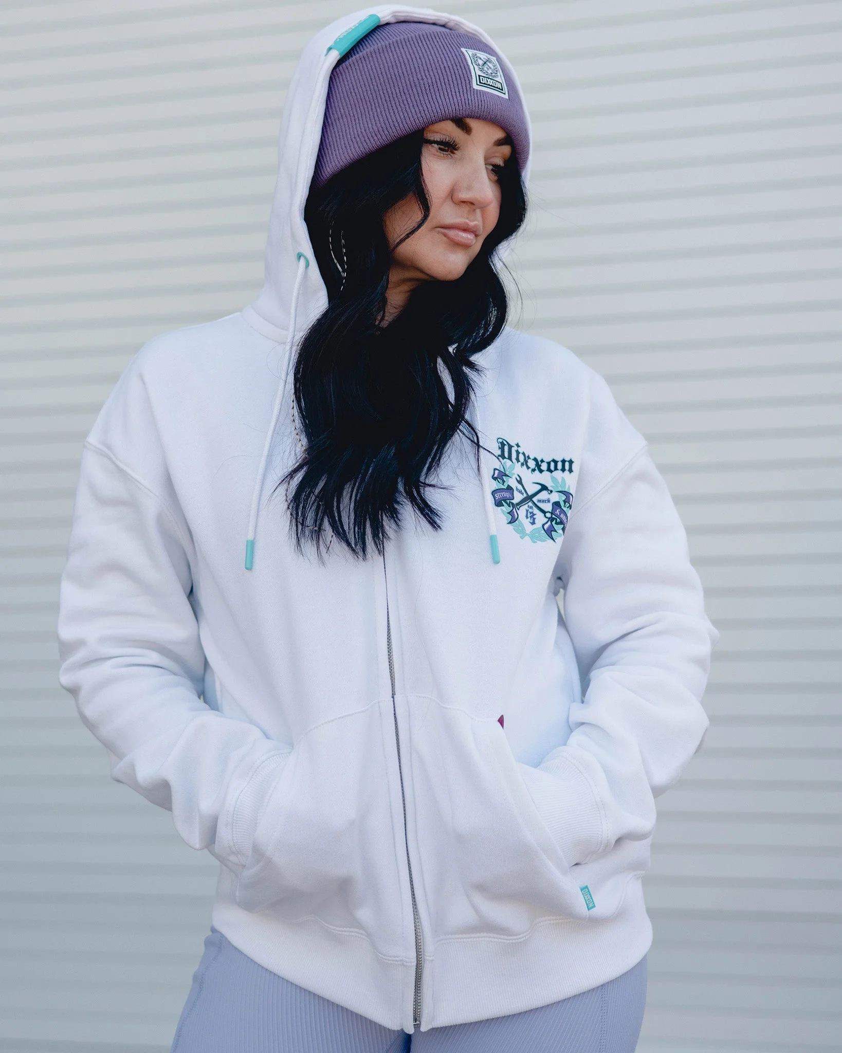 Women's Purple Award Crest Zip Up - White - Image 5