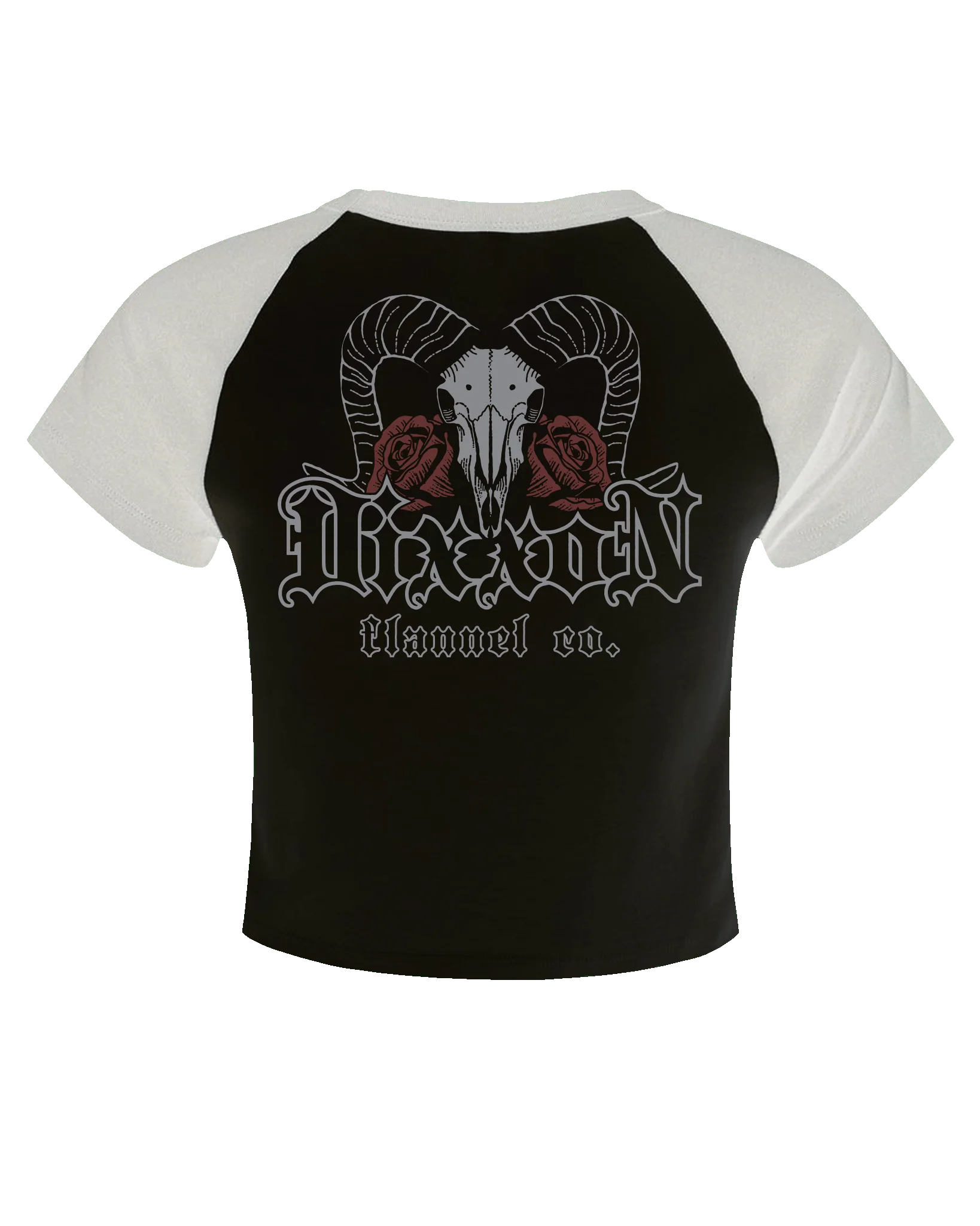 Women's Rebel Bloom Raglan Tee - Black & White - Image 2
