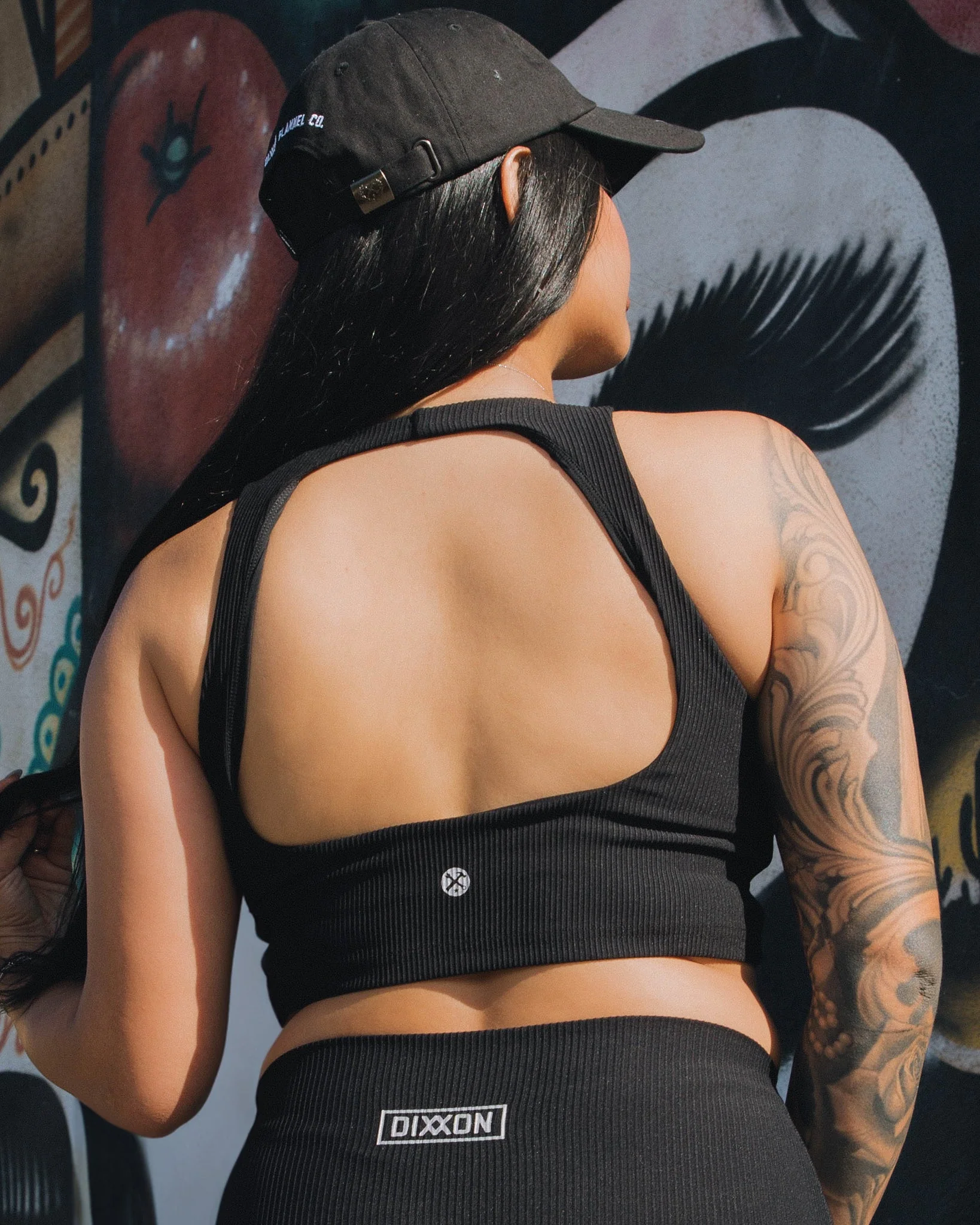 Women's Ribbed Crop Top - Black - Image 2