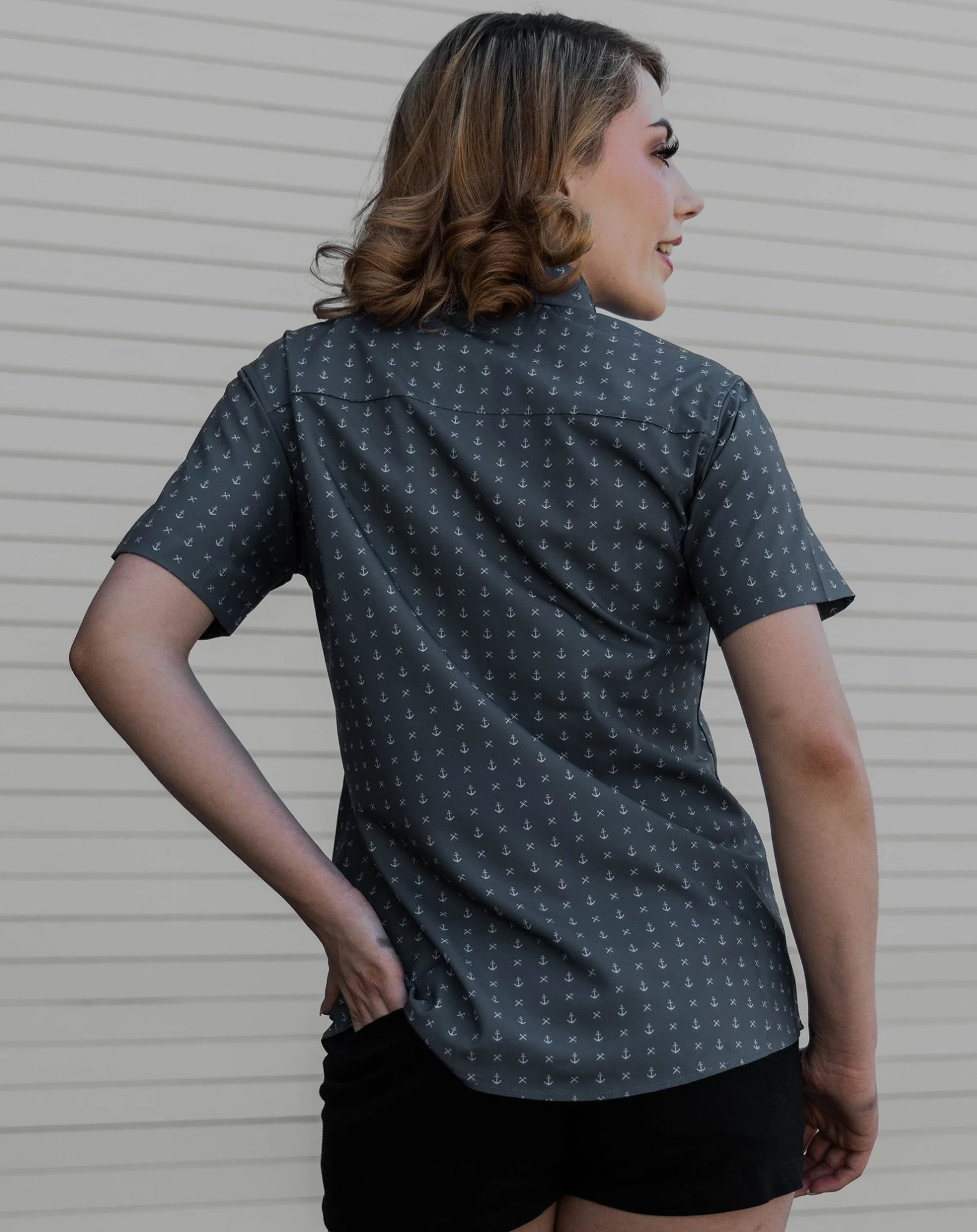 Women's Salty Dog Party Shirt - Gray & White - Image 3
