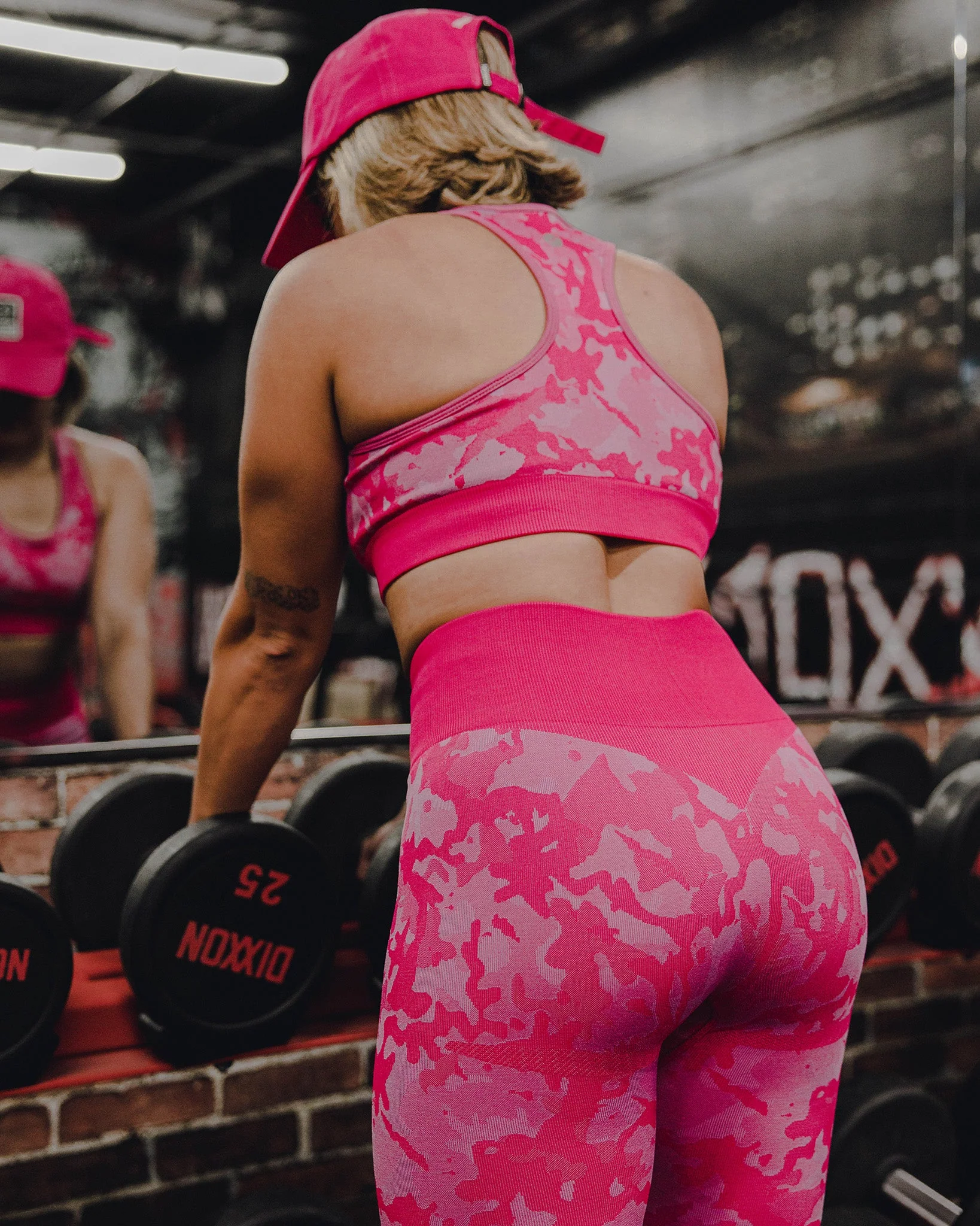 Women's Seamless Leggings - Pink Camo - Image 3