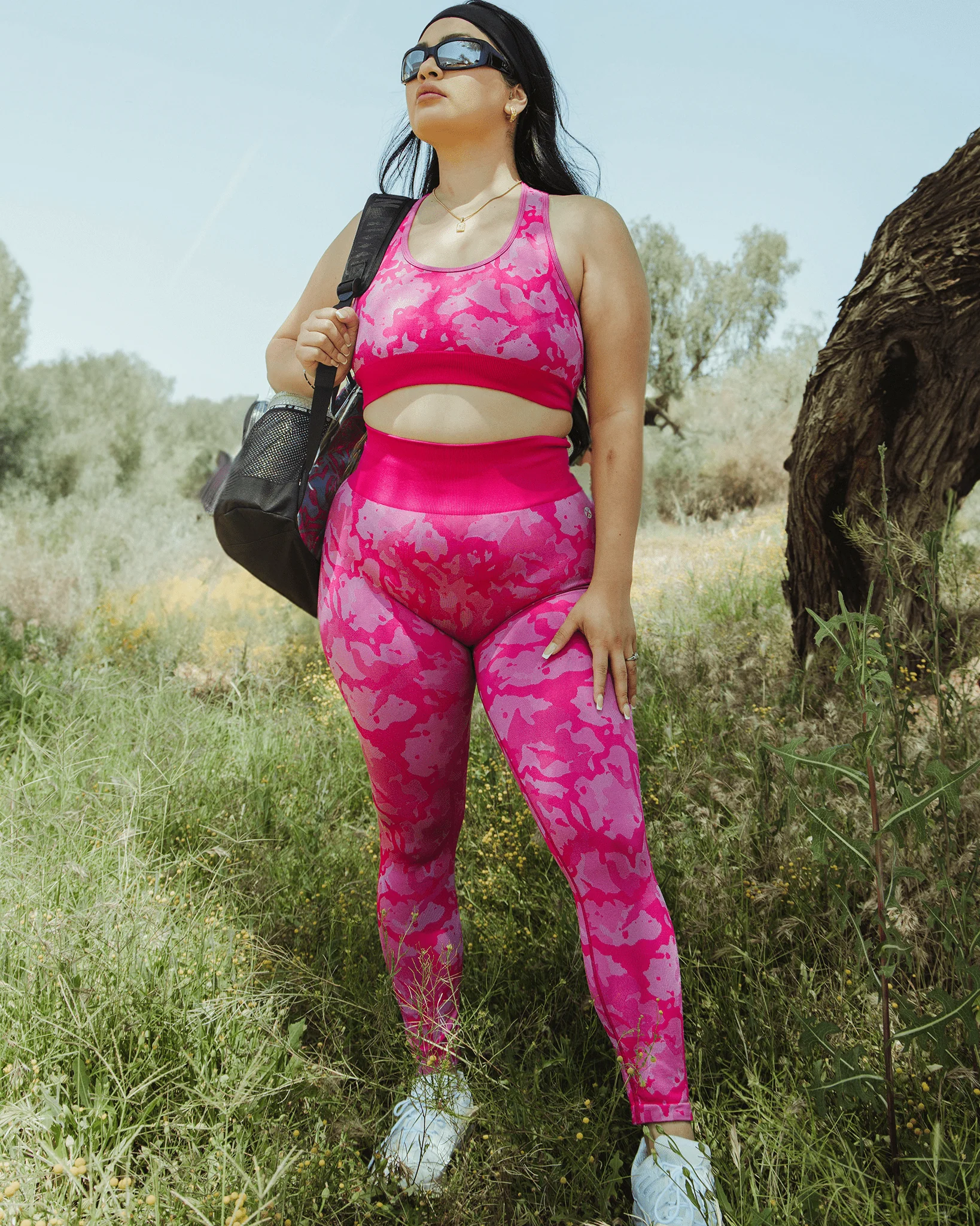 Women's Seamless Leggings - Pink Camo - Image 6