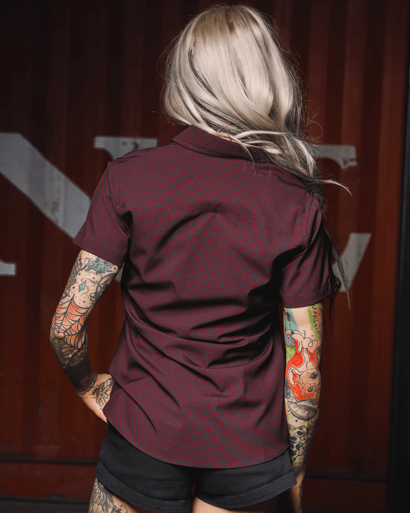 Women's Simple Mind Party Shirt - Black & Red - Image 3