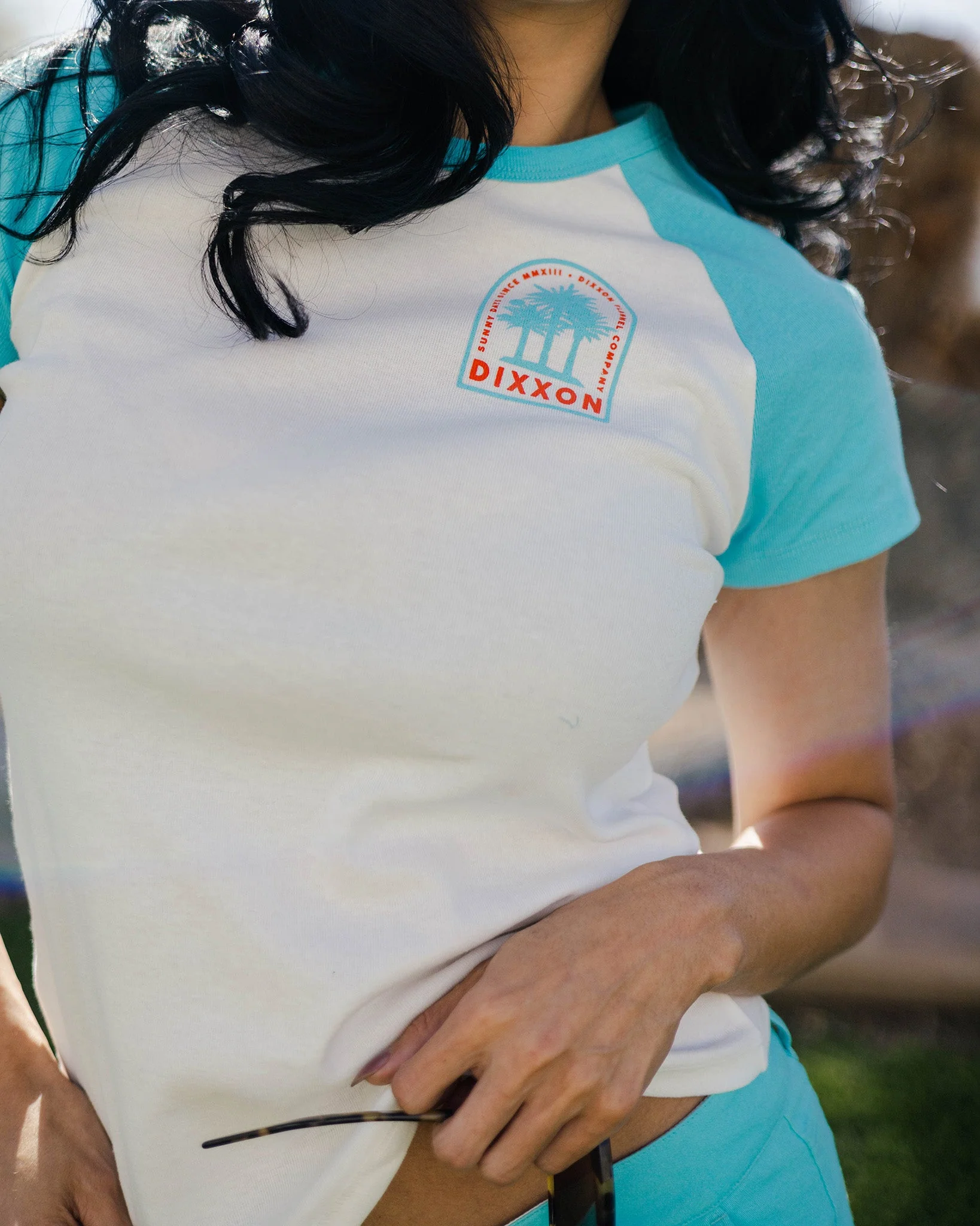 Women's Sunny Days Raglan Tee - White & Tiffany - Image 2