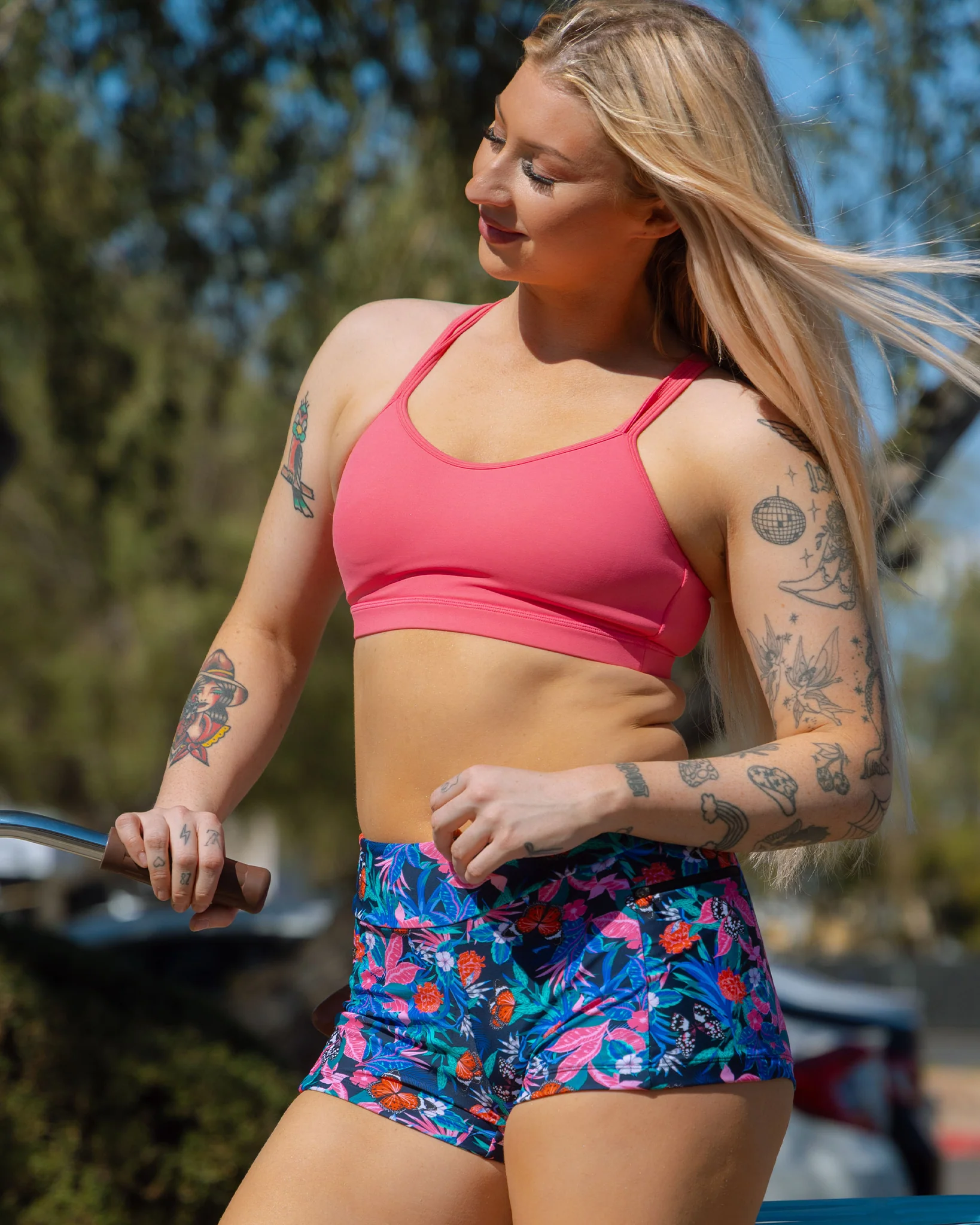 Women's Switchback Sports Bra - Pink & Orange - Image 4