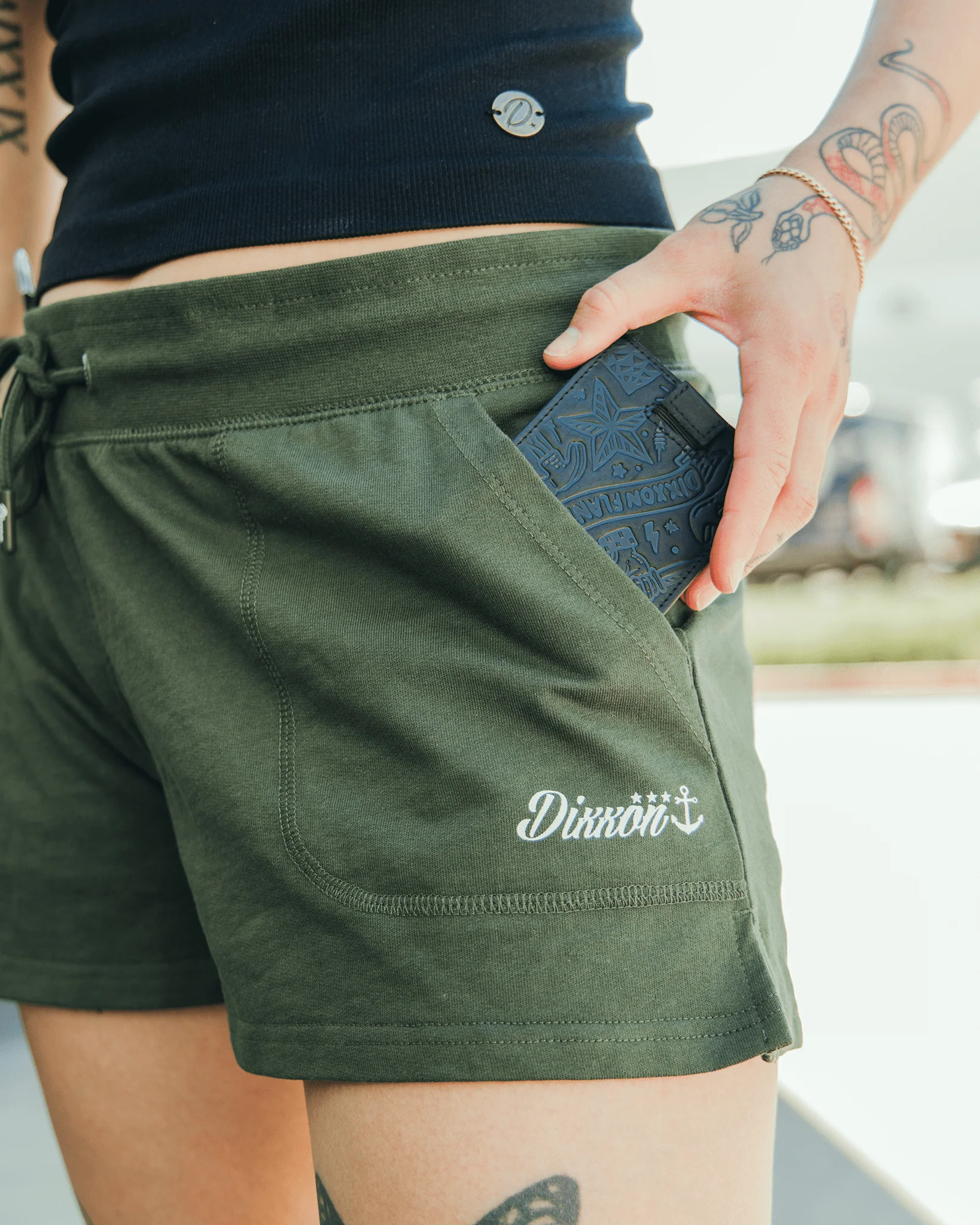 Women's Terry Shorts - O.D. Green - Image 3