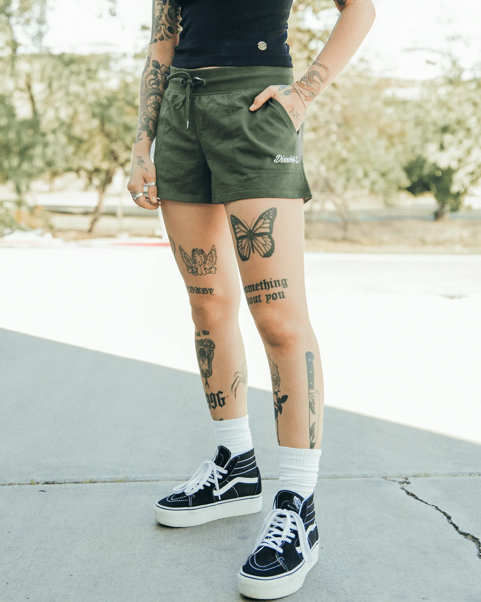 Women's Terry Shorts - O.D. Green - Image 4
