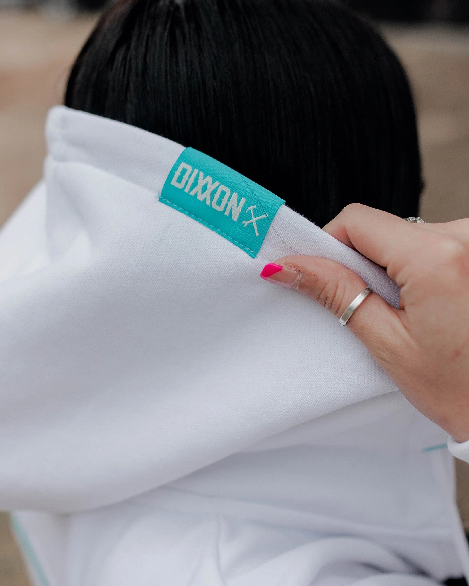 Women's Tiffany Box Crest Zip Up Hoodie - White - Image 3