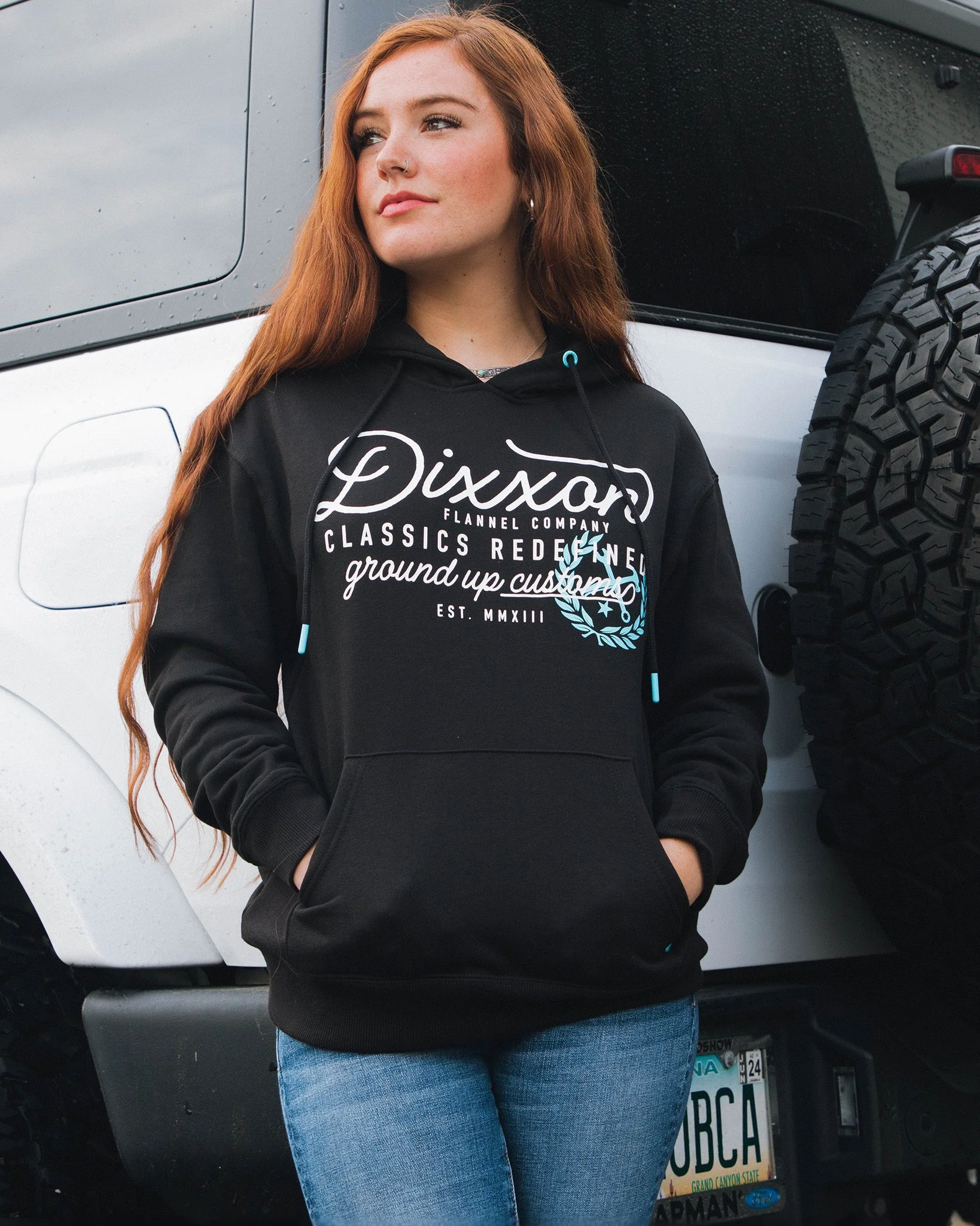 Women's Tiffany Ground Up Customs Hoodie Pullover - Black - Image 3