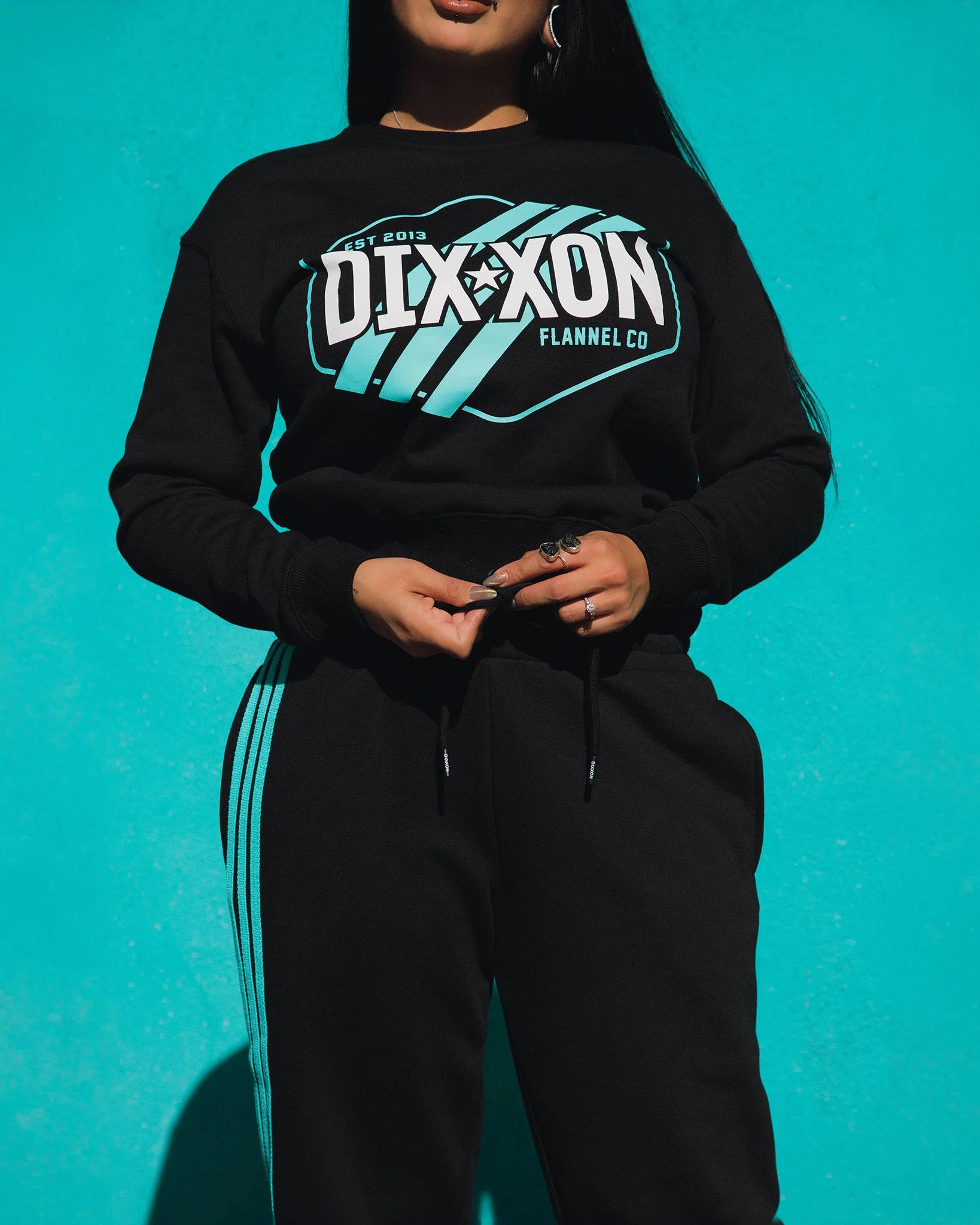 Women's Tiffany Stripes Sweatpants - Black - Image 3