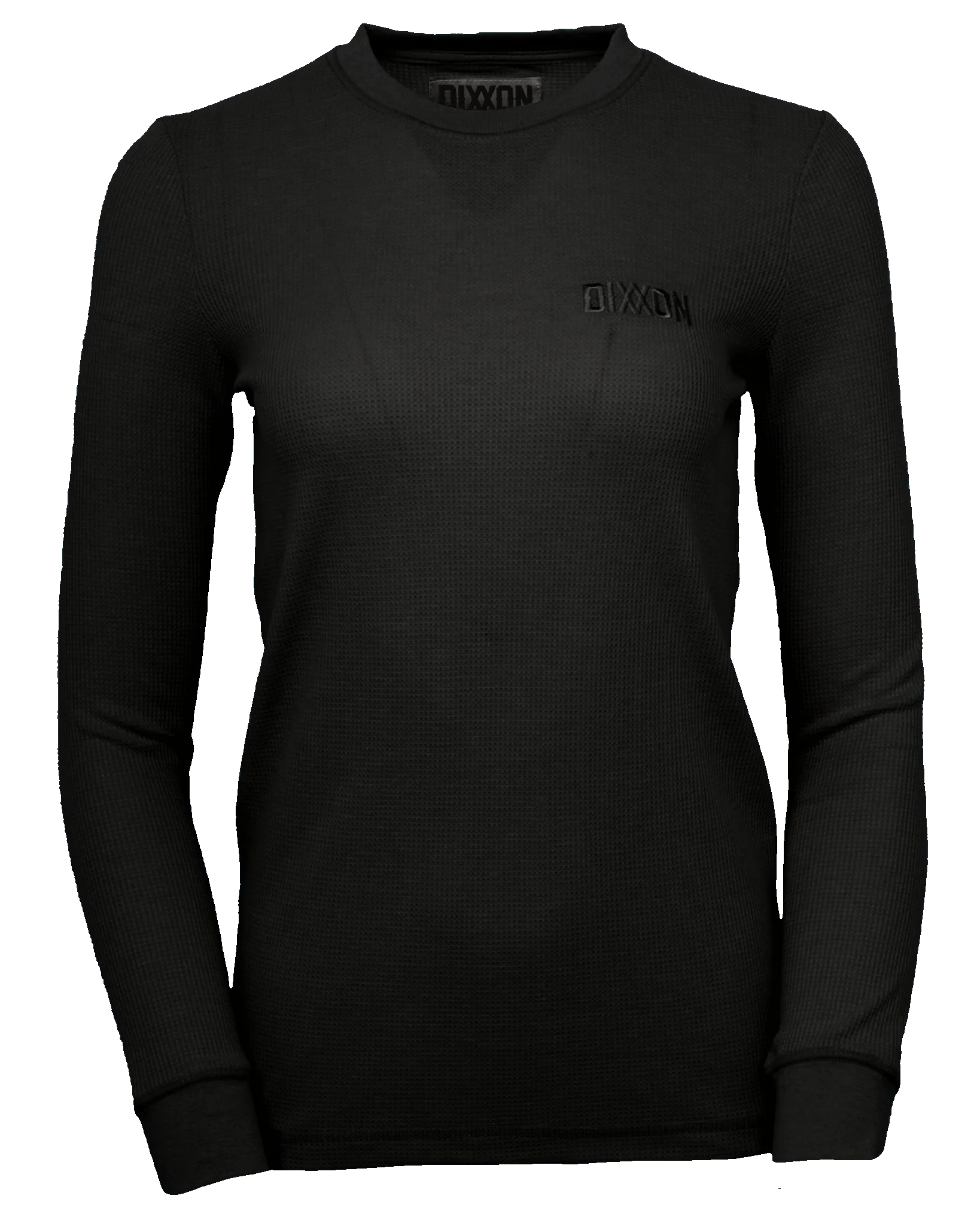 Women's Waffle Knit Long Sleeve Tee - Black - Image 2