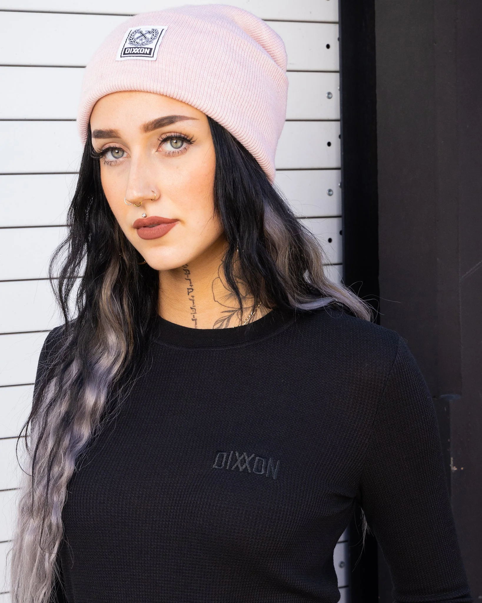 Women's Waffle Knit Long Sleeve Tee - Black - Image 4
