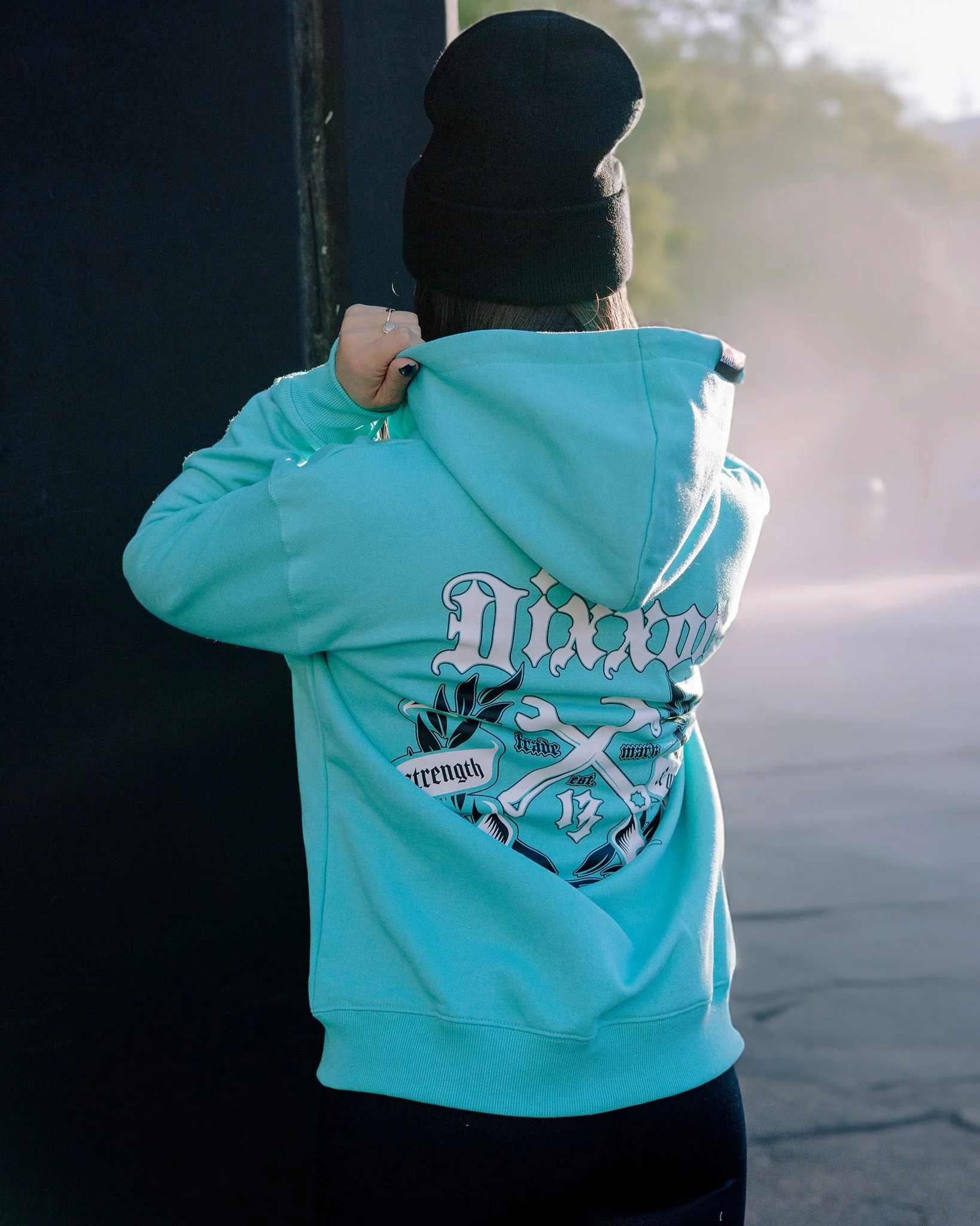 Women's White & Black Award Crest Zip Up - Tiffany - Image 2