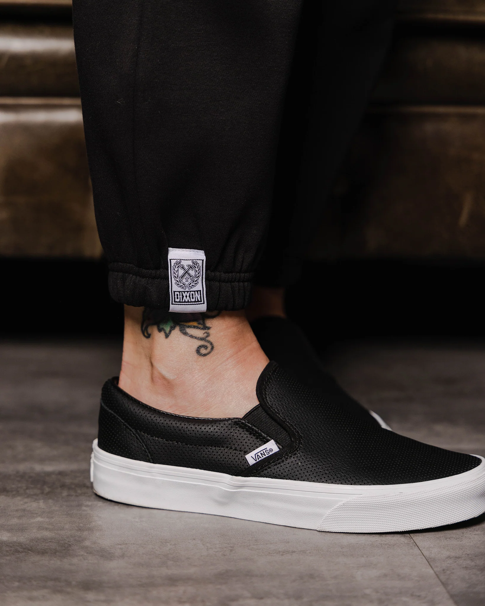 Women's White Checkers Sweatpants - Black - Image 4