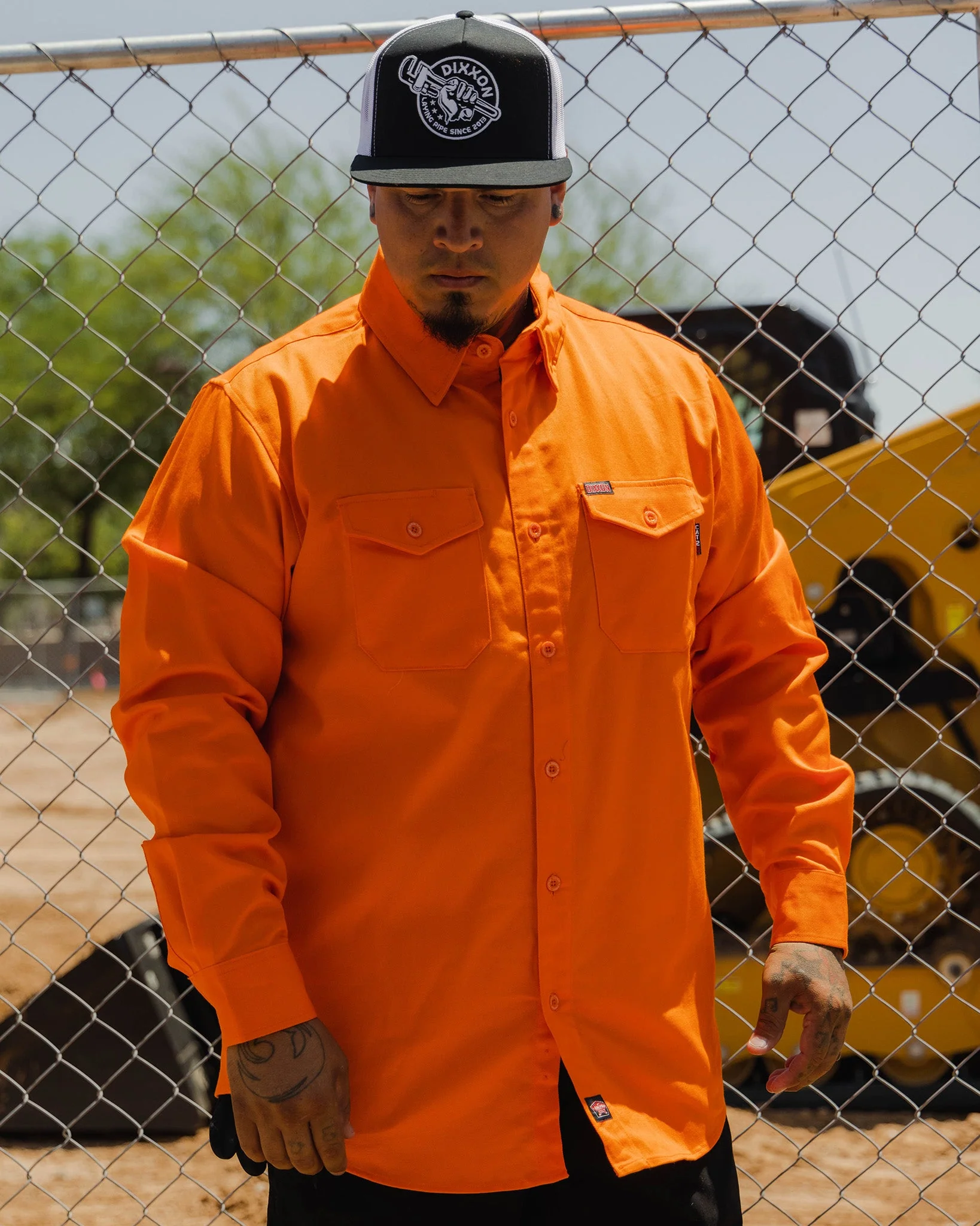 WorkForce Hi Vis FR Work Shirt - Orange - Image 9