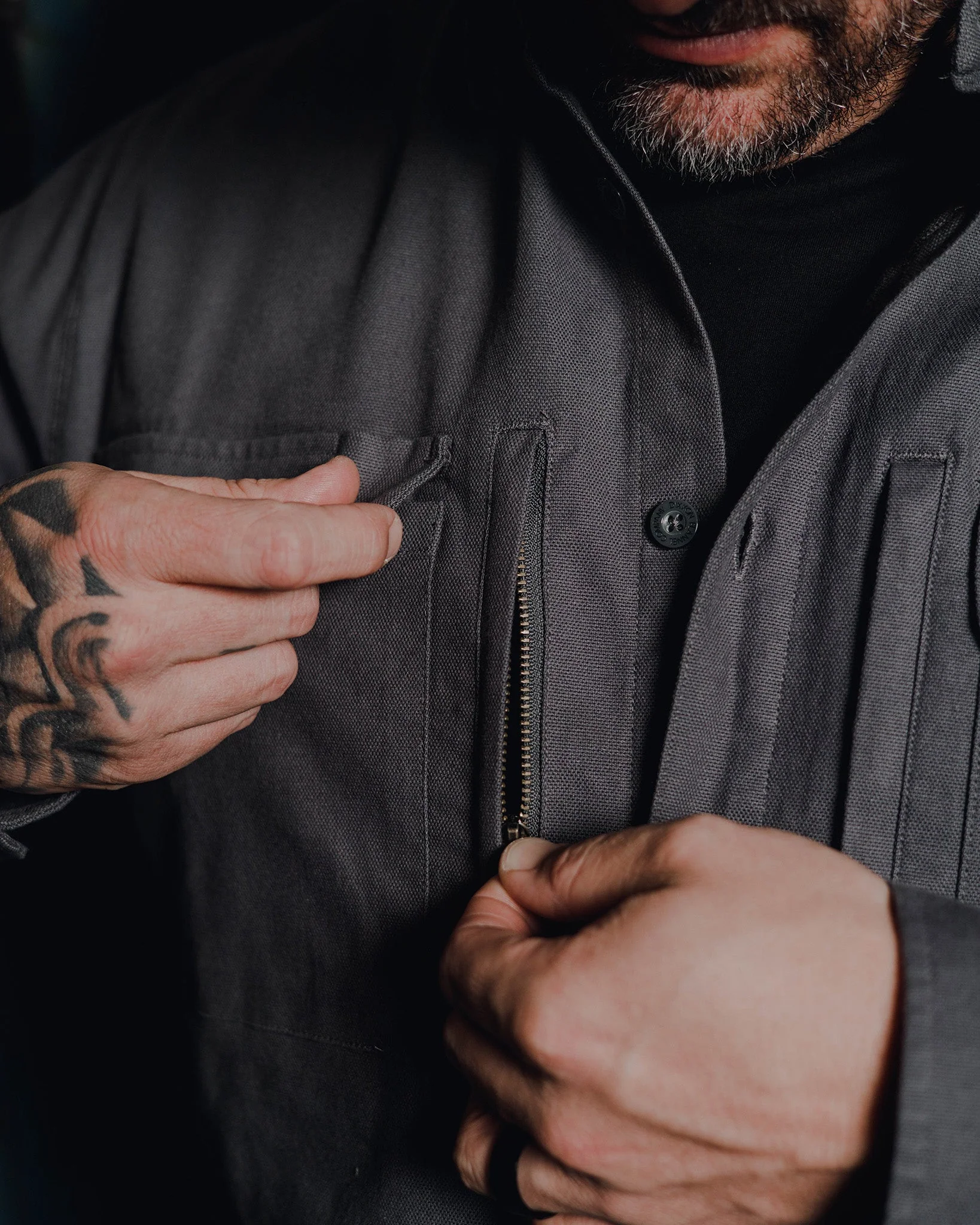 Work Shirt Long Sleeve - Gray - Image 5
