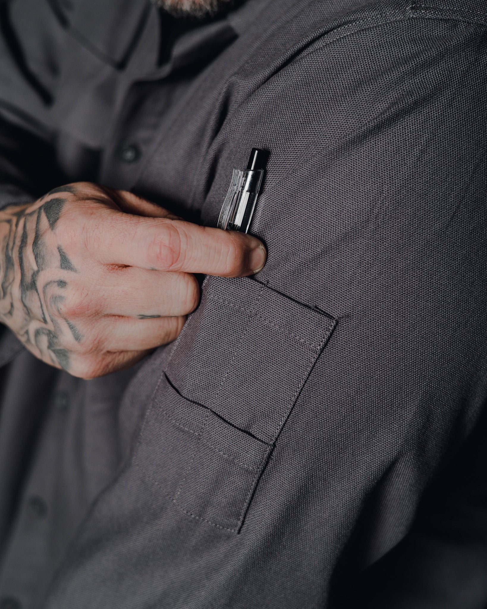 Work Shirt Long Sleeve - Gray - Image 6