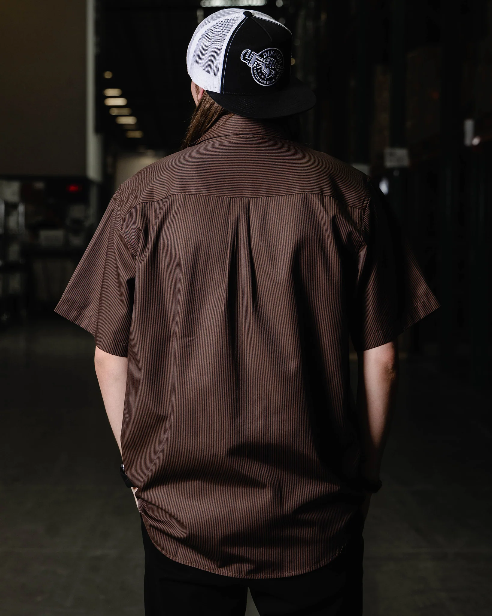 WorkForce Short Sleeve Work Shirt - Brown & Black - Image 3