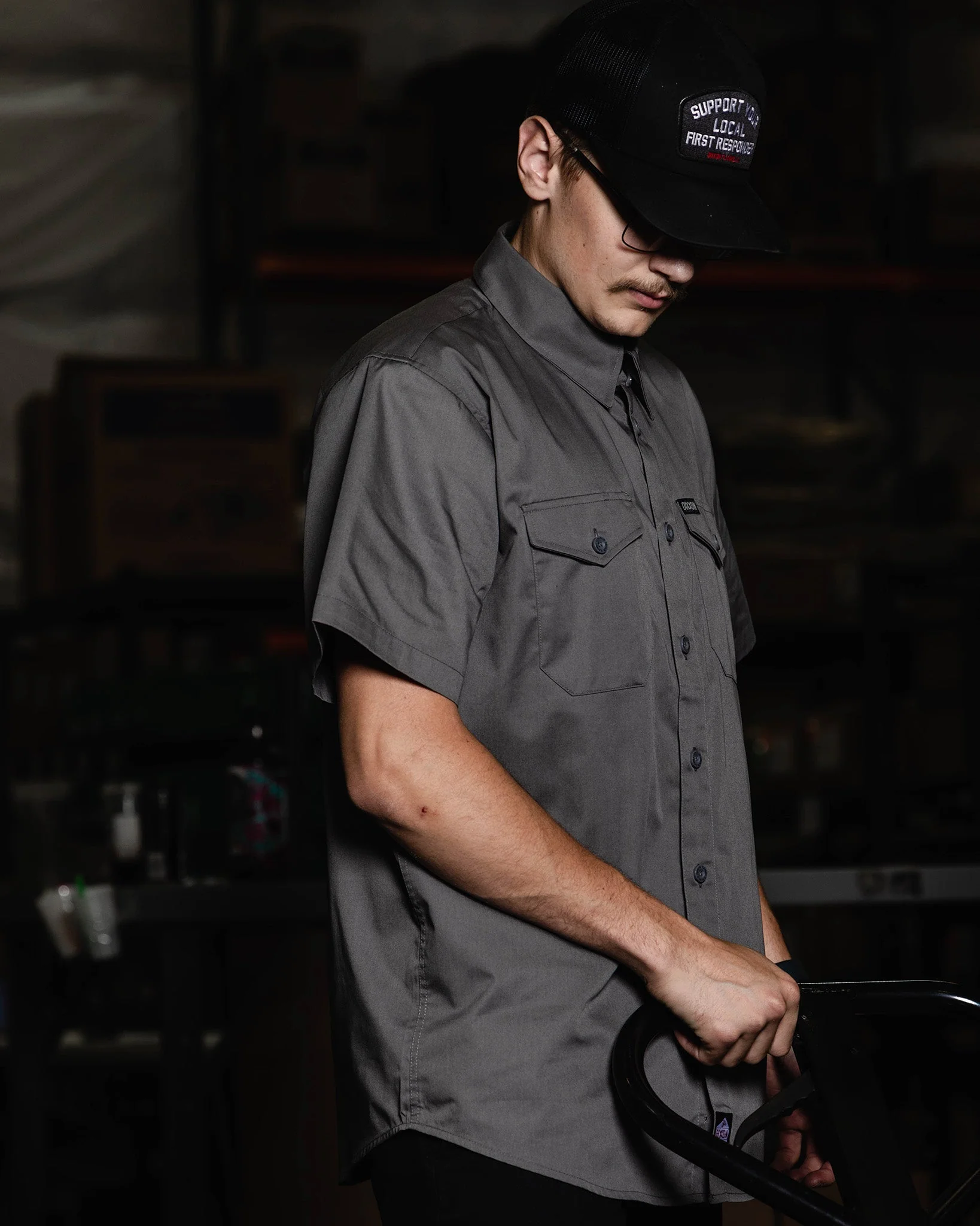 WorkForce Short Sleeve Work Shirt - Charcoal - Image 5