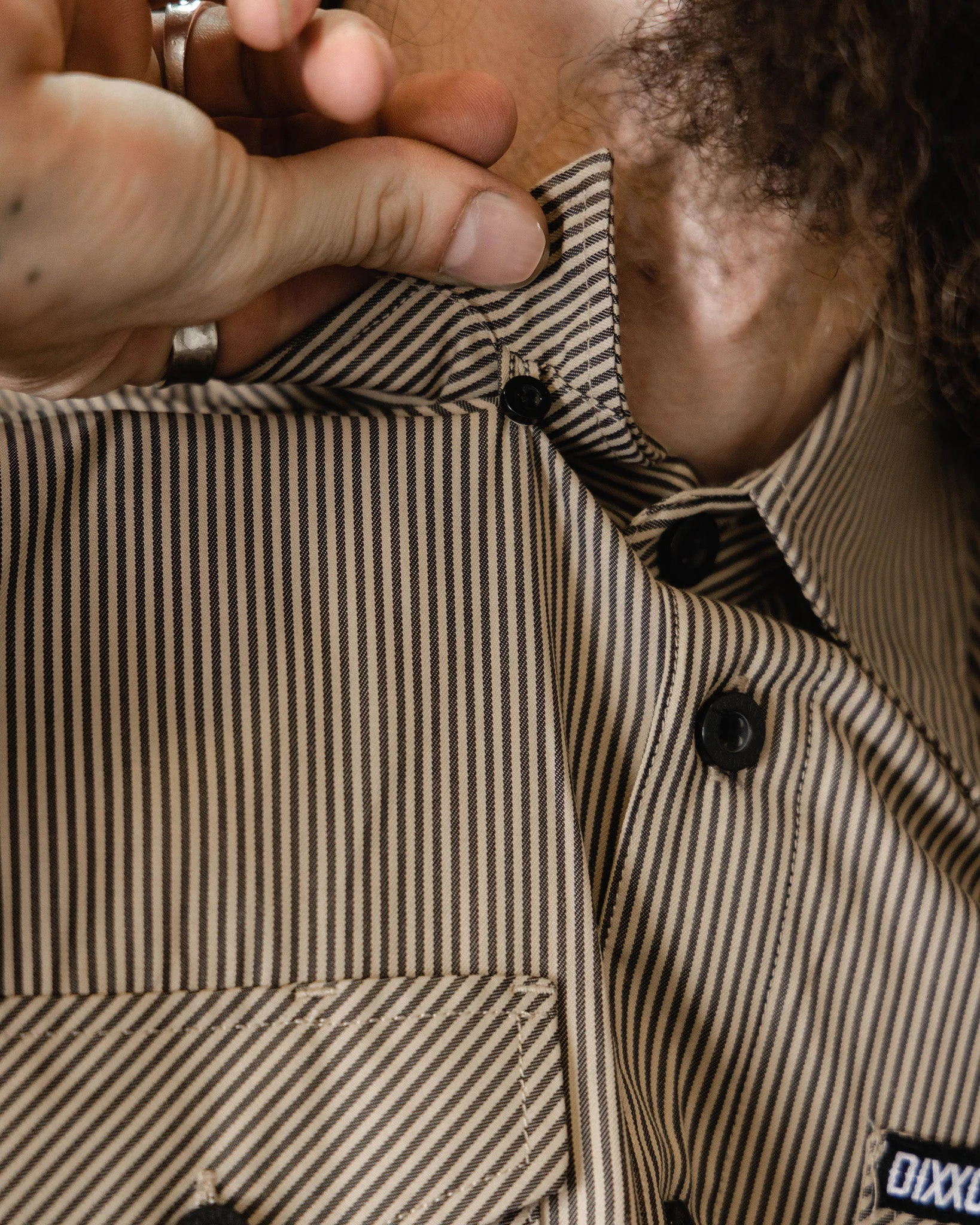 WorkForce Short Sleeve Work Shirt - Khaki & Black - Image 5