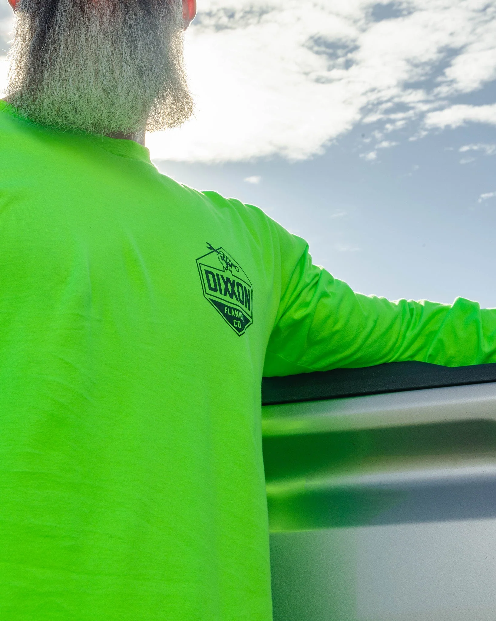 Working Class Hi Vis Long Sleeve T-Shirt - Safety Green - Image 2